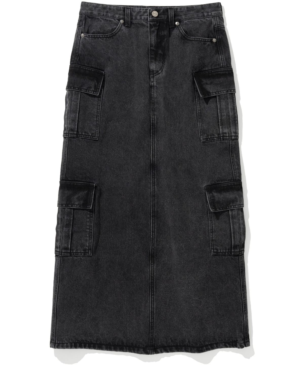 낫포너드(NOT4NERD) W Denim Cargo Long Skirt - Black