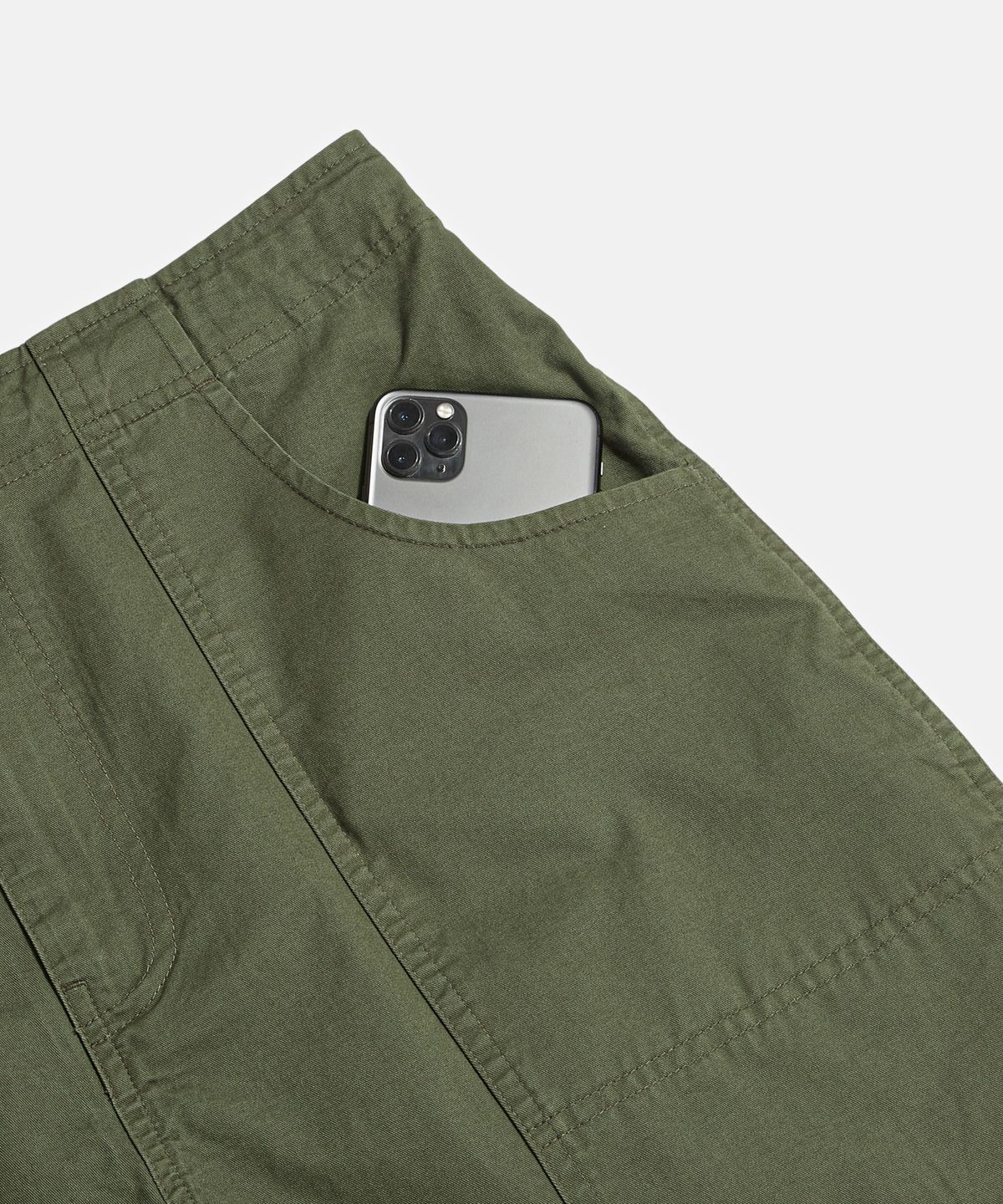 에스피오나지(ESPIONAGE) Washed Cotton Surf Shorts Olive