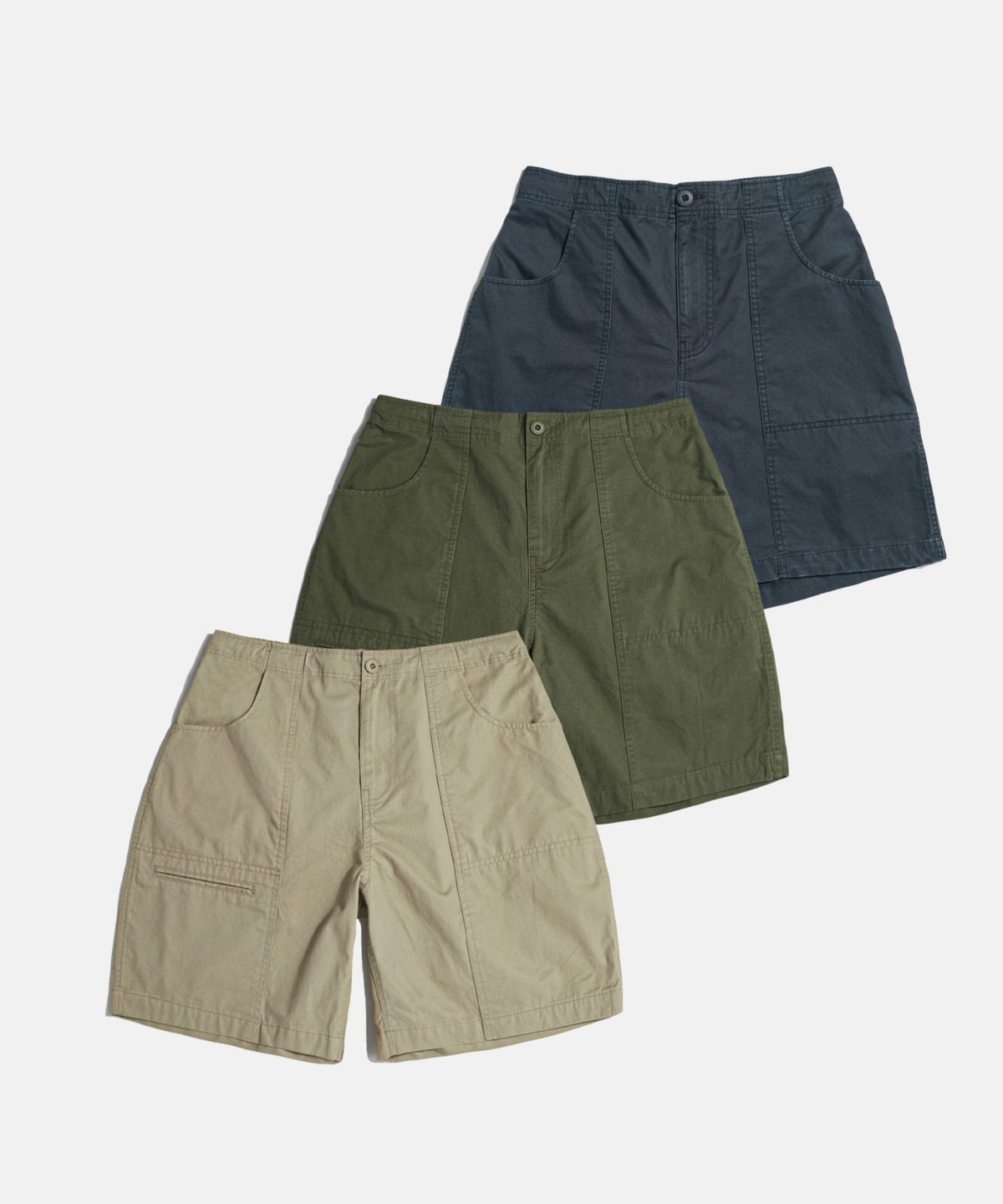 에스피오나지(ESPIONAGE) Washed Cotton Surf Shorts Olive