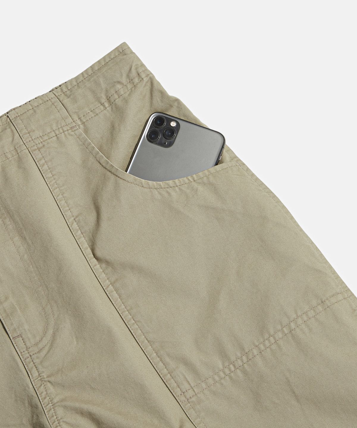 에스피오나지(ESPIONAGE) Washed Cotton Surf Shorts Khaki Beige