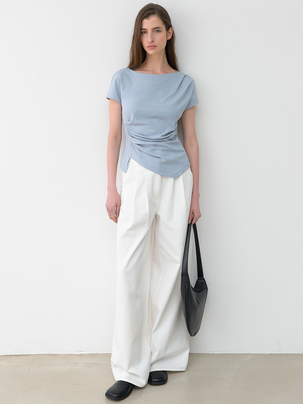 아틀리에 나인(ATELIER NAIN) [장다연 PICK] LOND WAIST TUCK  BLOUSE(Z-BL-4225)