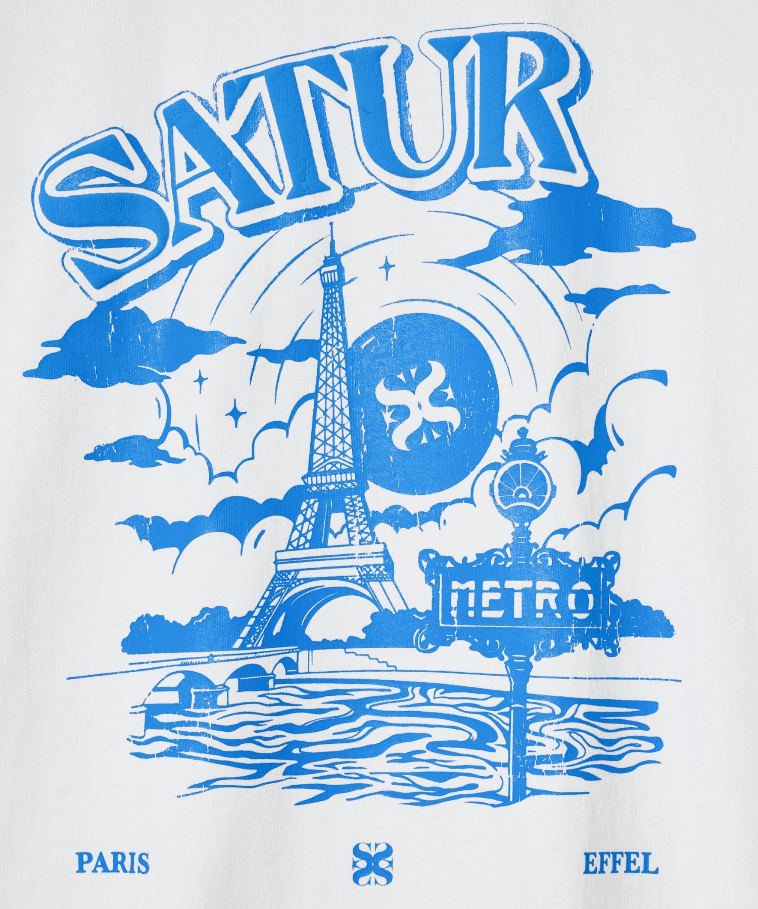 ◆SATUR◆ Paris Metro Graphic Short Sleeve T-Shirt White Blu MUSINSA | SATUR (W) Paris Metro Graphic Short Sleeve T-shirt