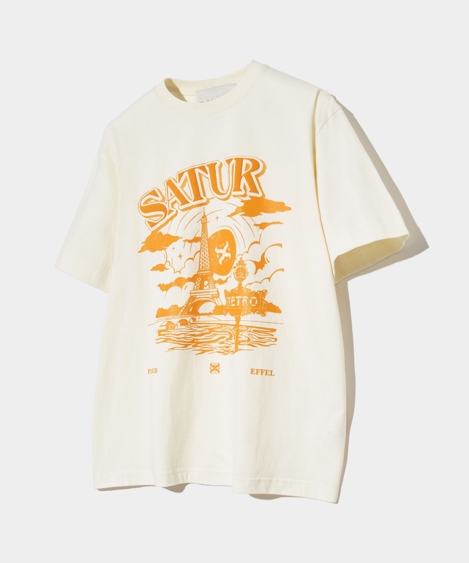 ◆SATUR◆ Paris Metro Graphic Short Sleeve T-Shirt White Blu MUSINSA | SATUR Paris Metro Graphic Short-sleeved T-shirt