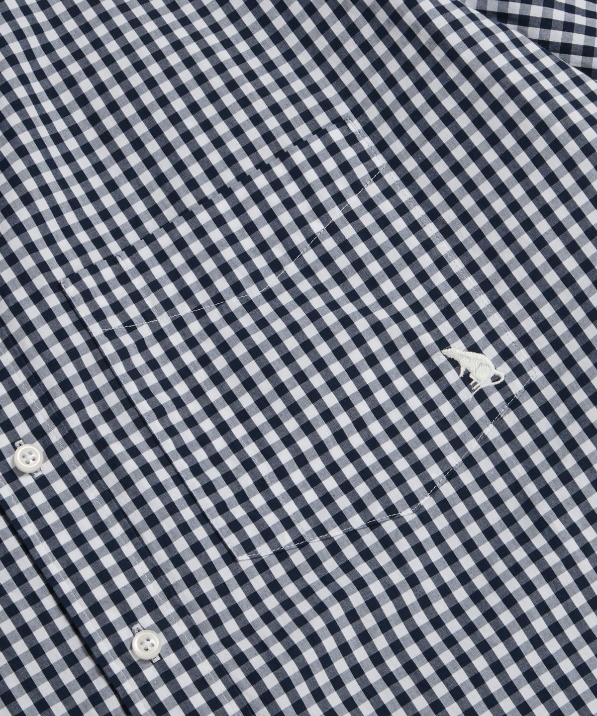 에스피오나지(ESPIONAGE) Gingham S/S Over Shirt Navy