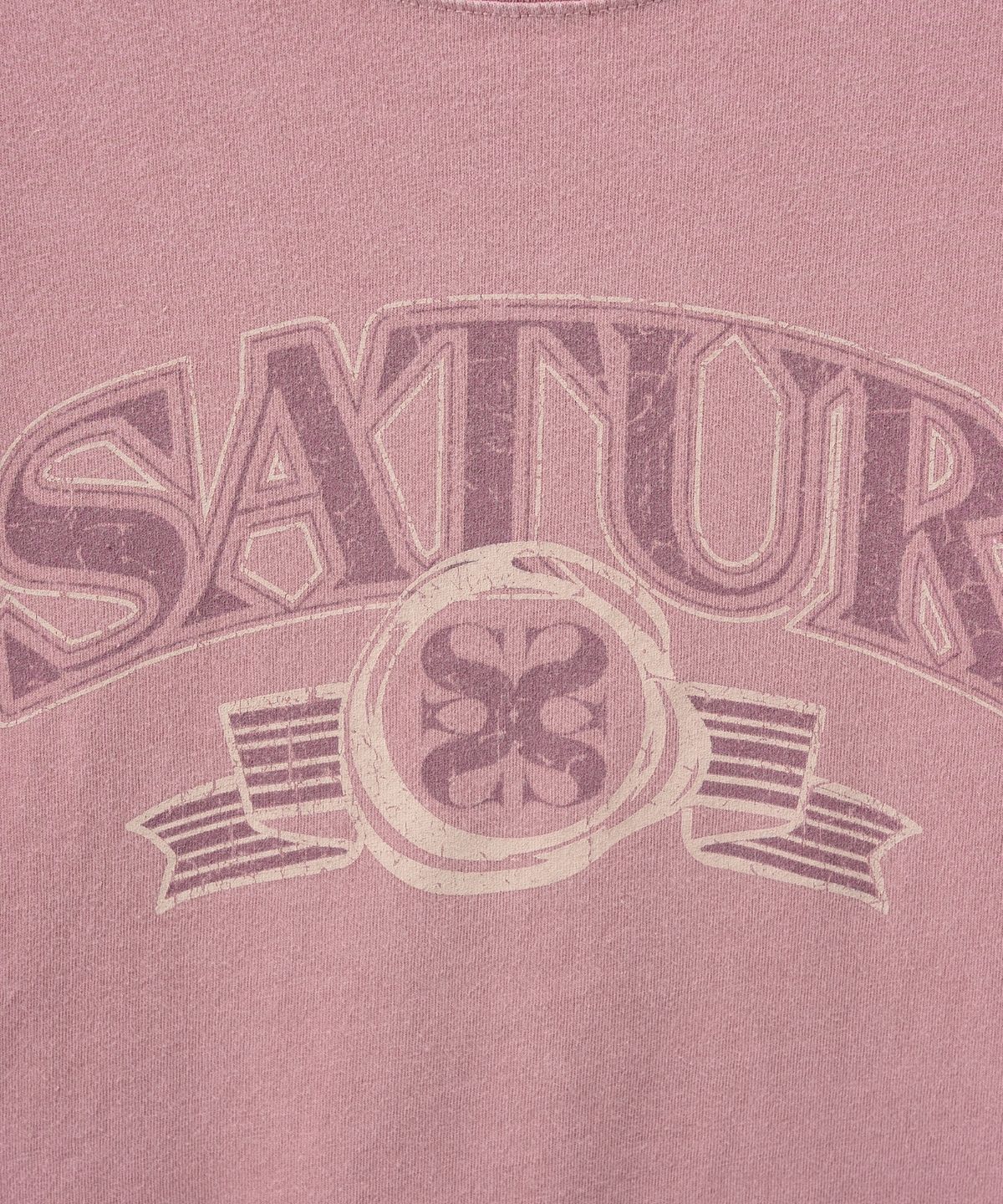 세터(SATUR) (W) 아치 로고 피그먼트 워시드 반팔 티셔츠 핑크