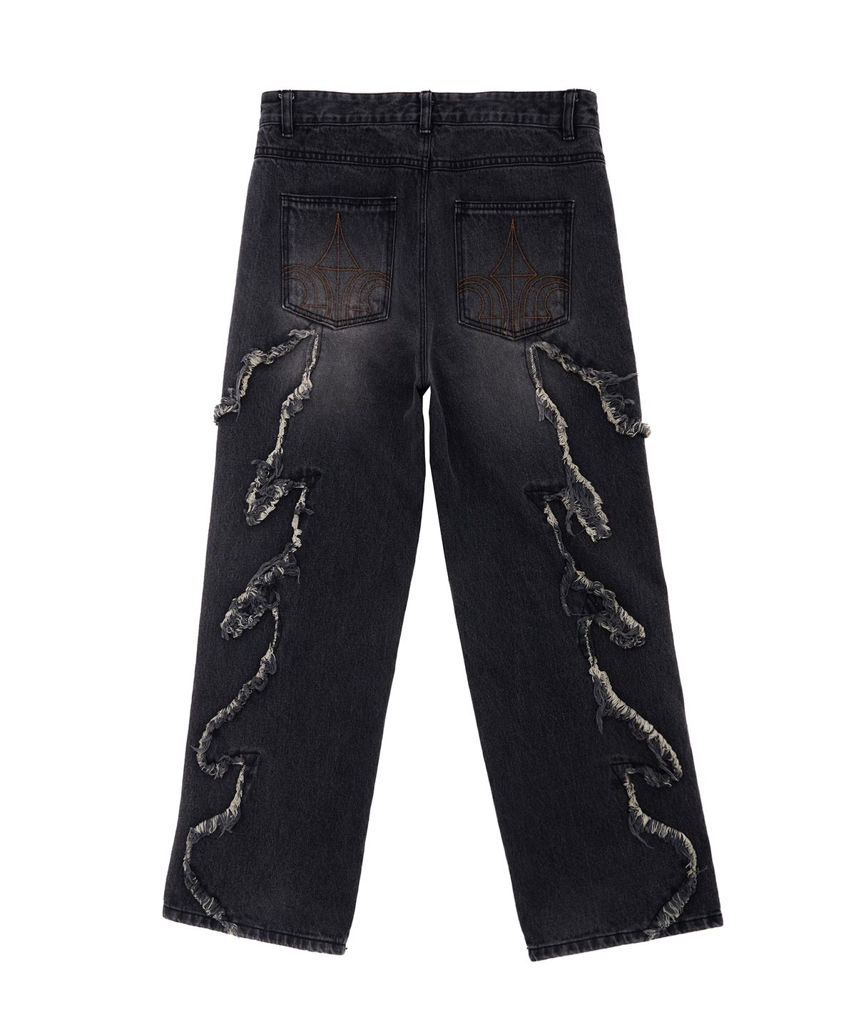 하우스 락 클럽(HOUSE ROCK CLUB) FLAME STAGE PANTS - WASHED BLACK