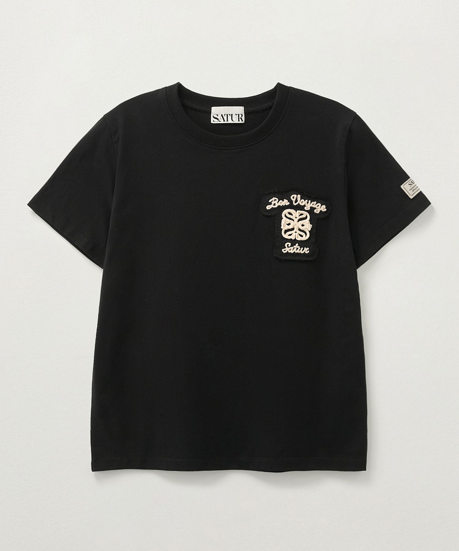 【SATUR】25SS/送料税込★ Bon Voyage Raw-Cut Applique T-Shirt ☆SATUR☆Bon Voyage Raw-Cut Applique T-Shirt (SATUR/Tシャツ