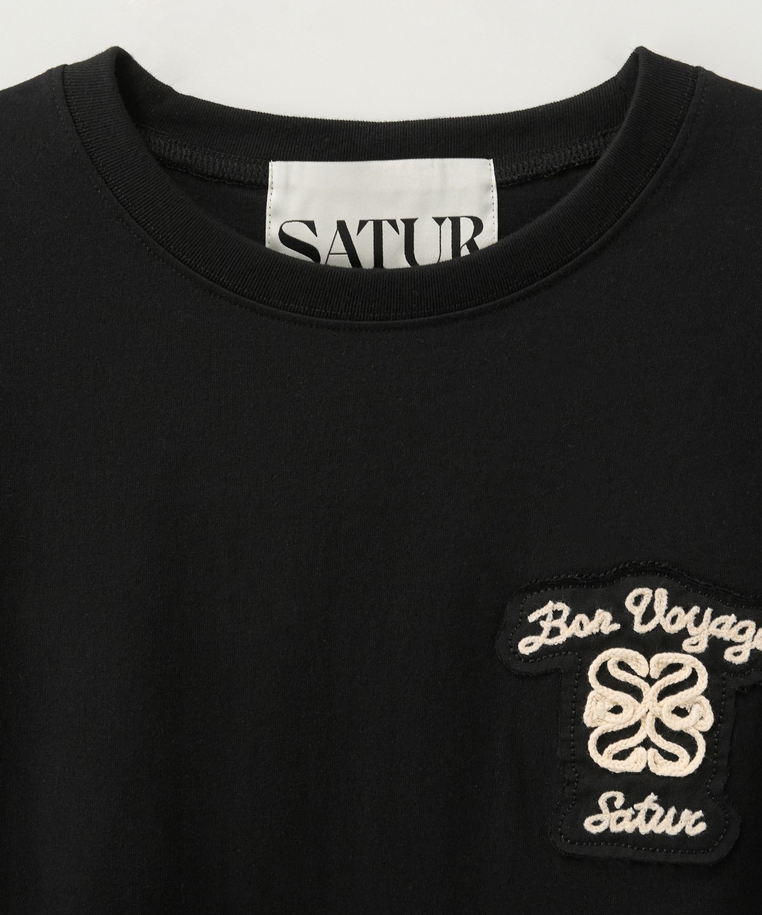 Tシャツ・カットソー SATUR Bon Voyage Raw-Cut Applique T-Shirt 5FT2101 MUSINSA | SATUR Bon Voyage Low Cut Applique Short Sleeve T