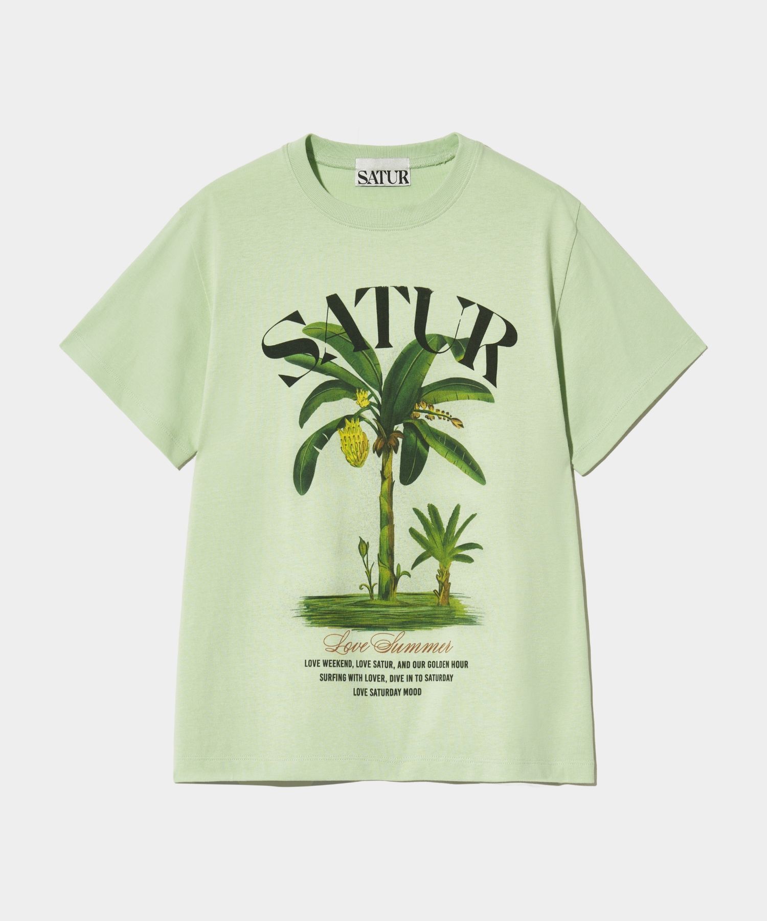★SATUR★ Banana Tree Graphic Short Sleeve T-Shirt Saturday MUSINSA | SATUR Banana Tree Graphic Short-sleeved T-shirt
