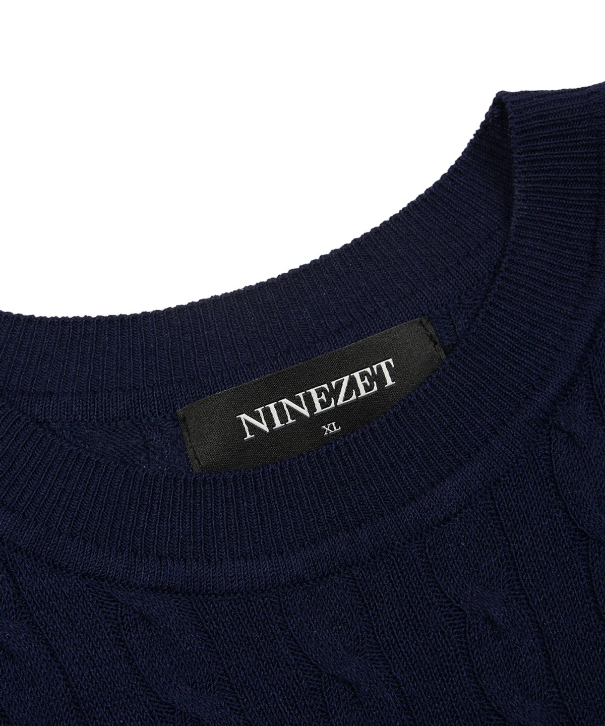 나인제트(NINEZ) 케이블 반팔 머슬 니트_3color