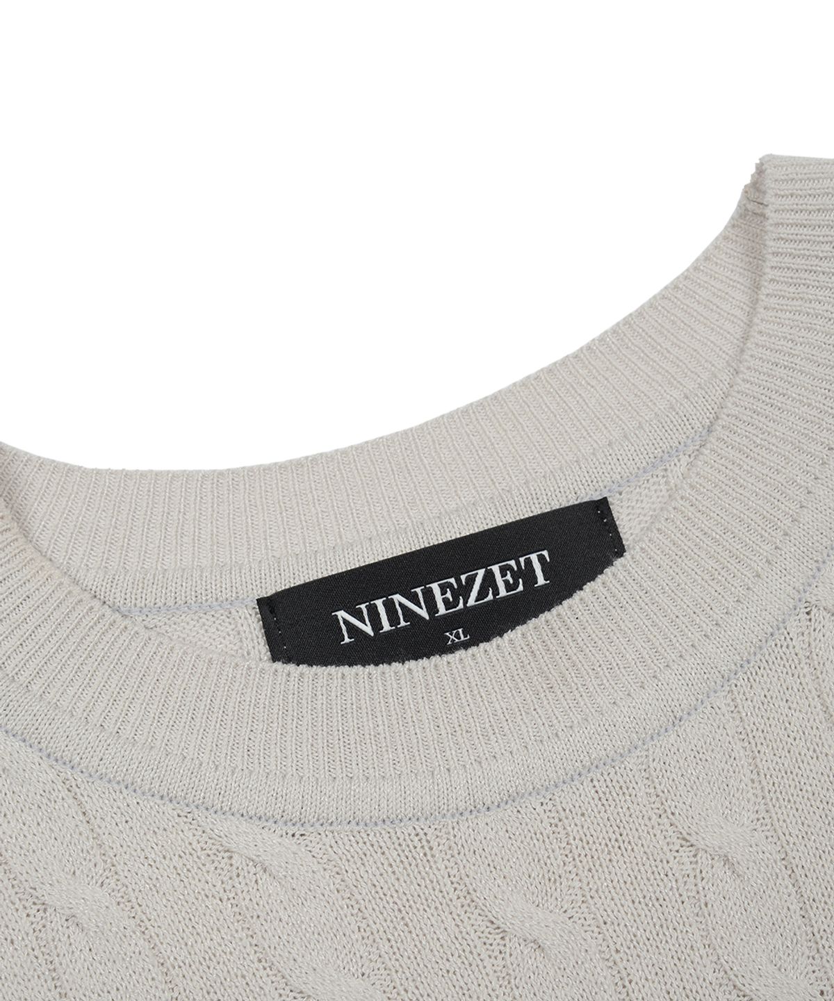나인제트(NINEZ) 케이블 반팔 머슬 니트_3color