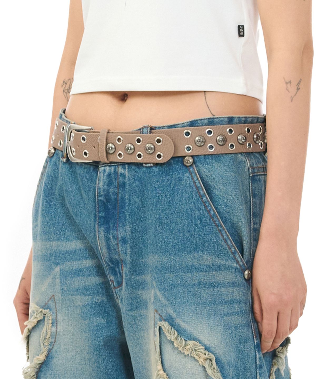 하우스 락 클럽(HOUSE ROCK CLUB) HEAVY ROCK STUD BELTS - DESERT