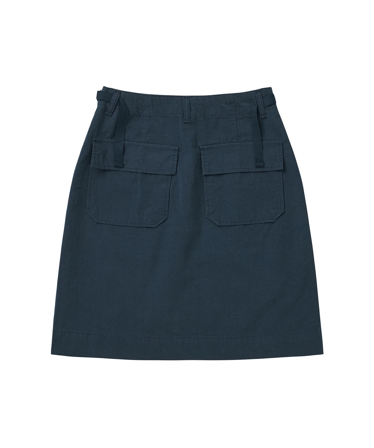 코튼벨(COTTON BELL) 미디 사이드 벨트 스커트 - Navy
