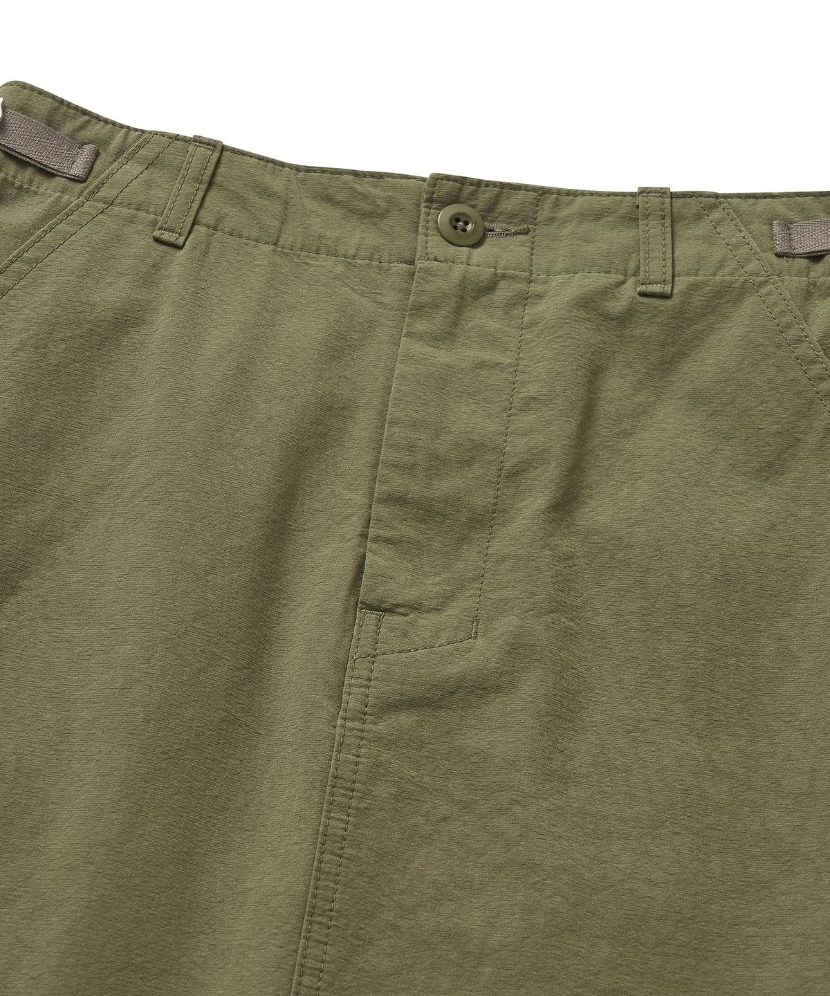코튼벨(COTTON BELL) 미디 사이드 벨트 스커트 - Khaki