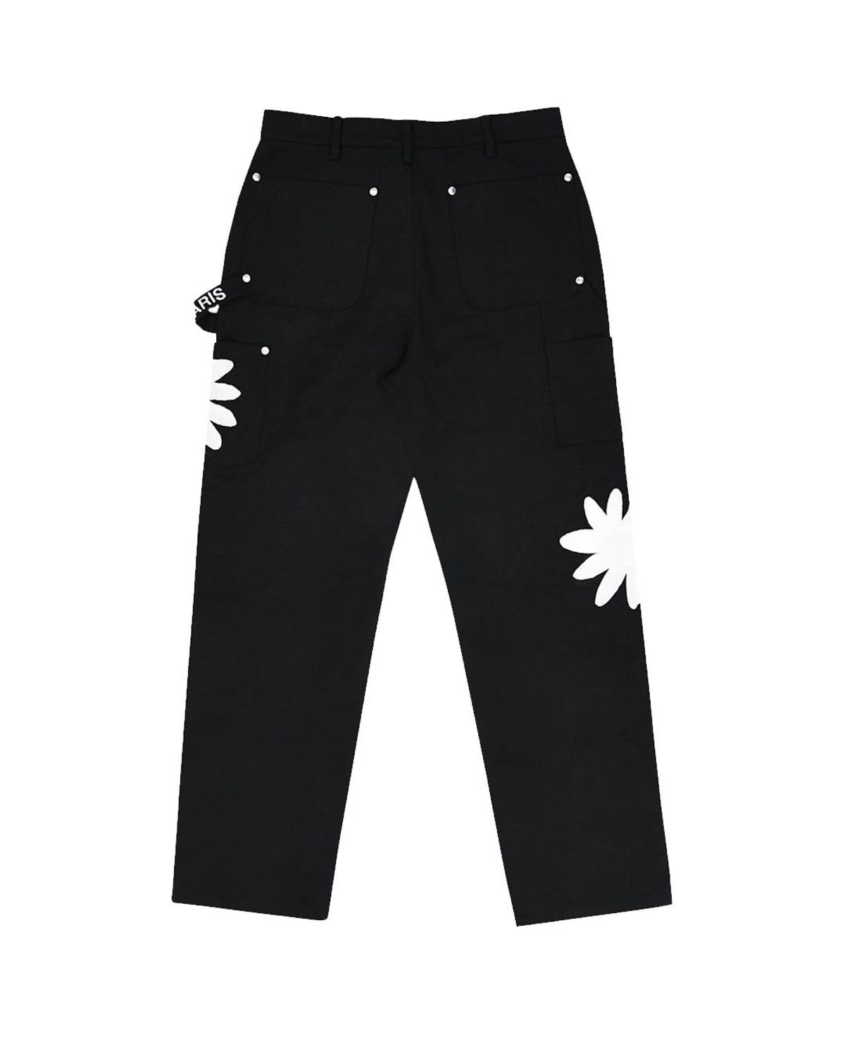 더뮤지엄비지터(THEMUSEUMVISITOR) HAND PAINTED FLOWER CITY PANTS (BLACK)