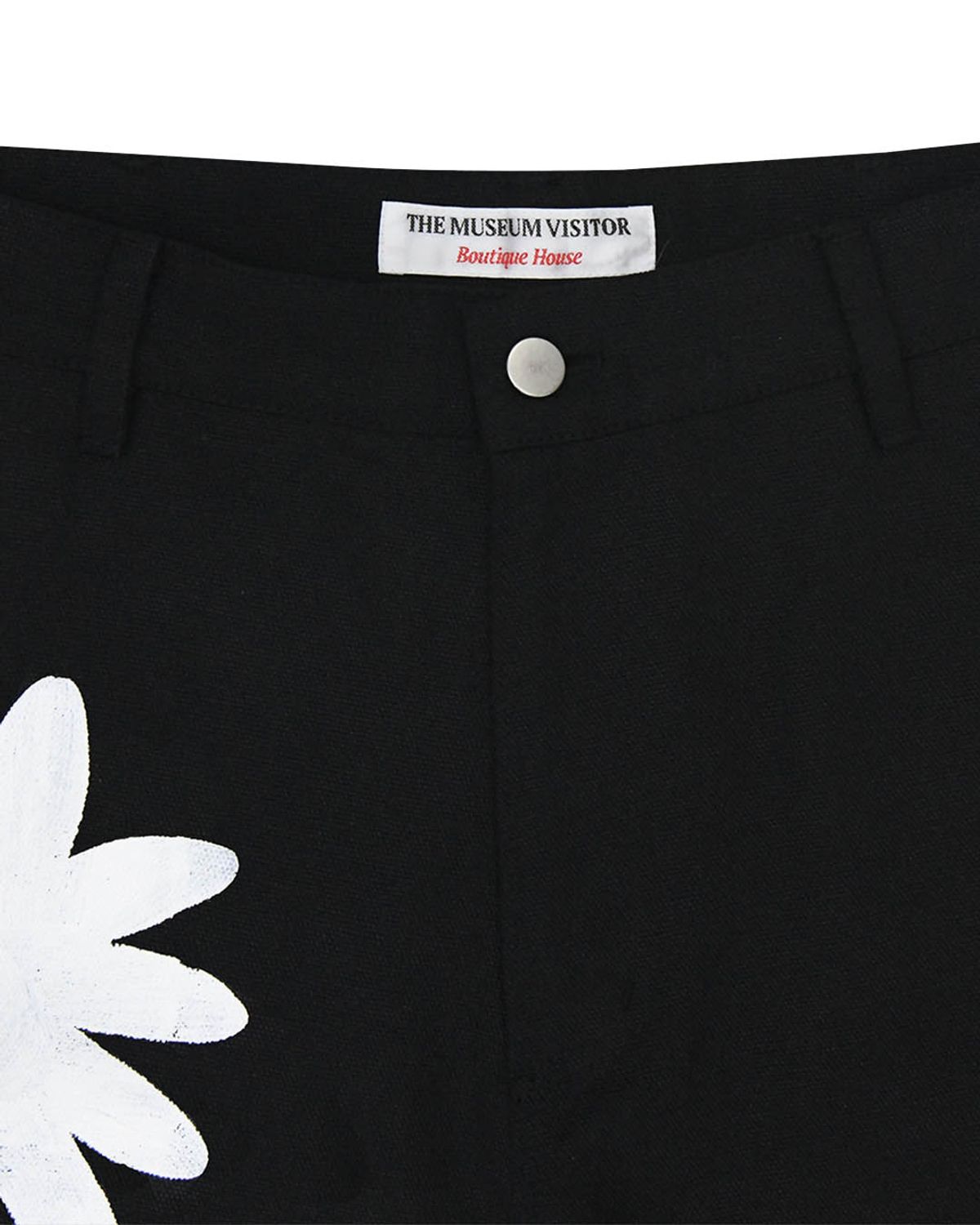 더뮤지엄비지터(THEMUSEUMVISITOR) HAND PAINTED FLOWER CITY PANTS (BLACK)