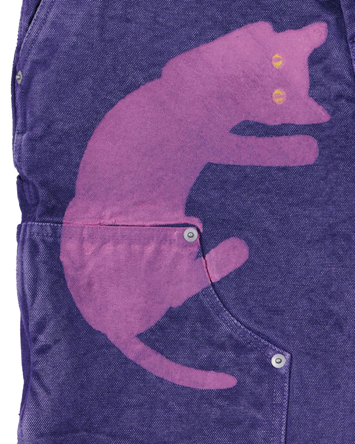더뮤지엄비지터(THEMUSEUMVISITOR) CAT PRINTED DYEING SHORTS (PURPLE)