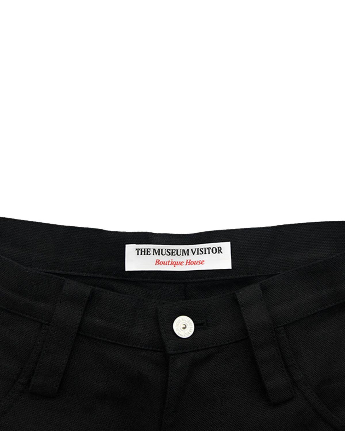 더뮤지엄비지터(THEMUSEUMVISITOR) DOUBLE HEART HALF PANTS (BLACK)