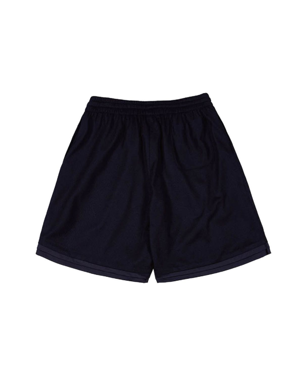 더뮤지엄비지터(THEMUSEUMVISITOR) LOGO STITCHED MESH SHORTS (BLACK)