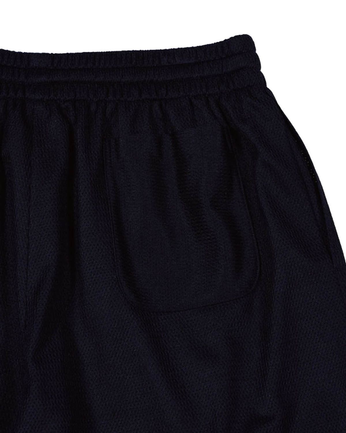 더뮤지엄비지터(THEMUSEUMVISITOR) LOGO STITCHED MESH SHORTS (BLACK)