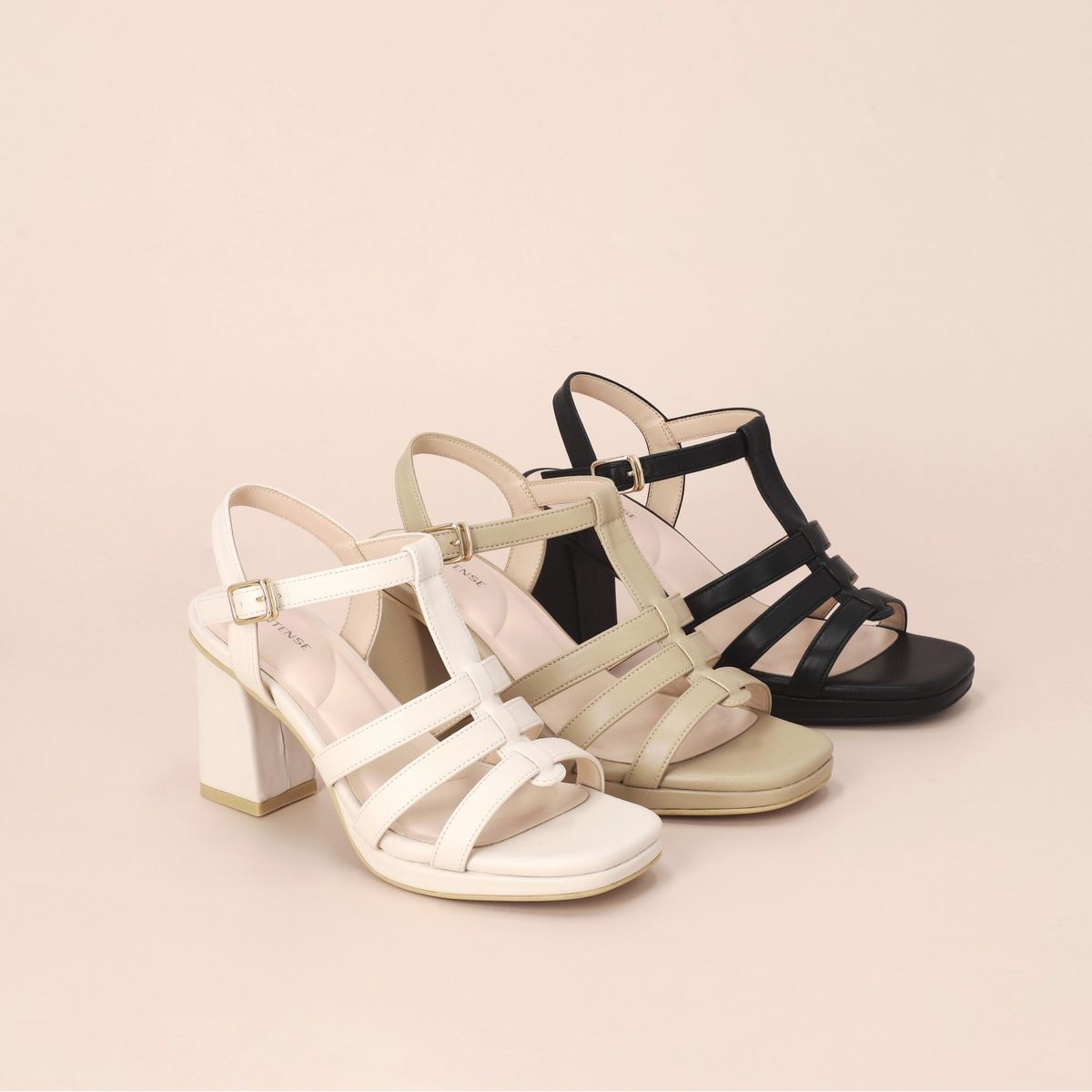 엘칸토(ELCANTO) 인텐스 여성 스트랩 가보시 샌들 7.5cm LCWW35I426