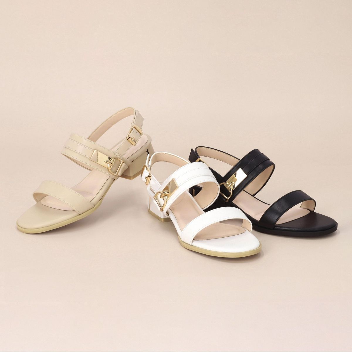 엘칸토(ELCANTO) 인텐스 여성 더블 스트랩 샌들 3cm LCWW40I426