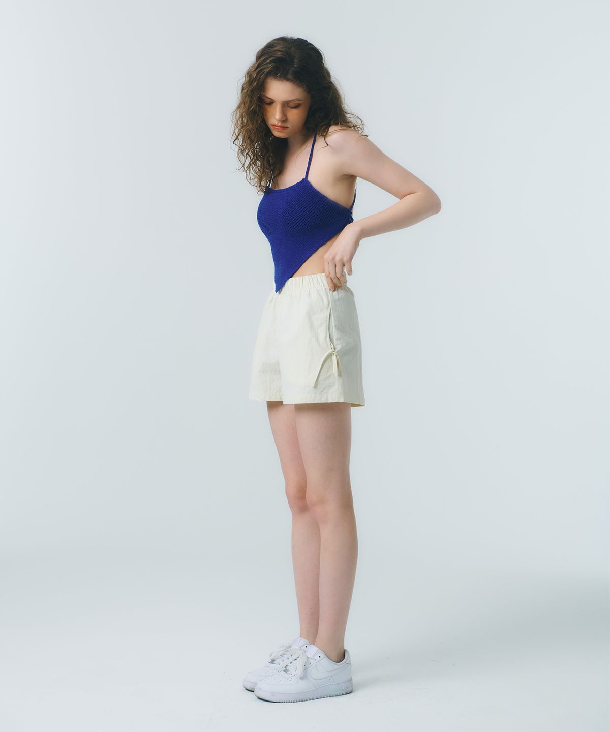 꾸아페(QUAFE) RIBBON NYLON SHORTS_ivory