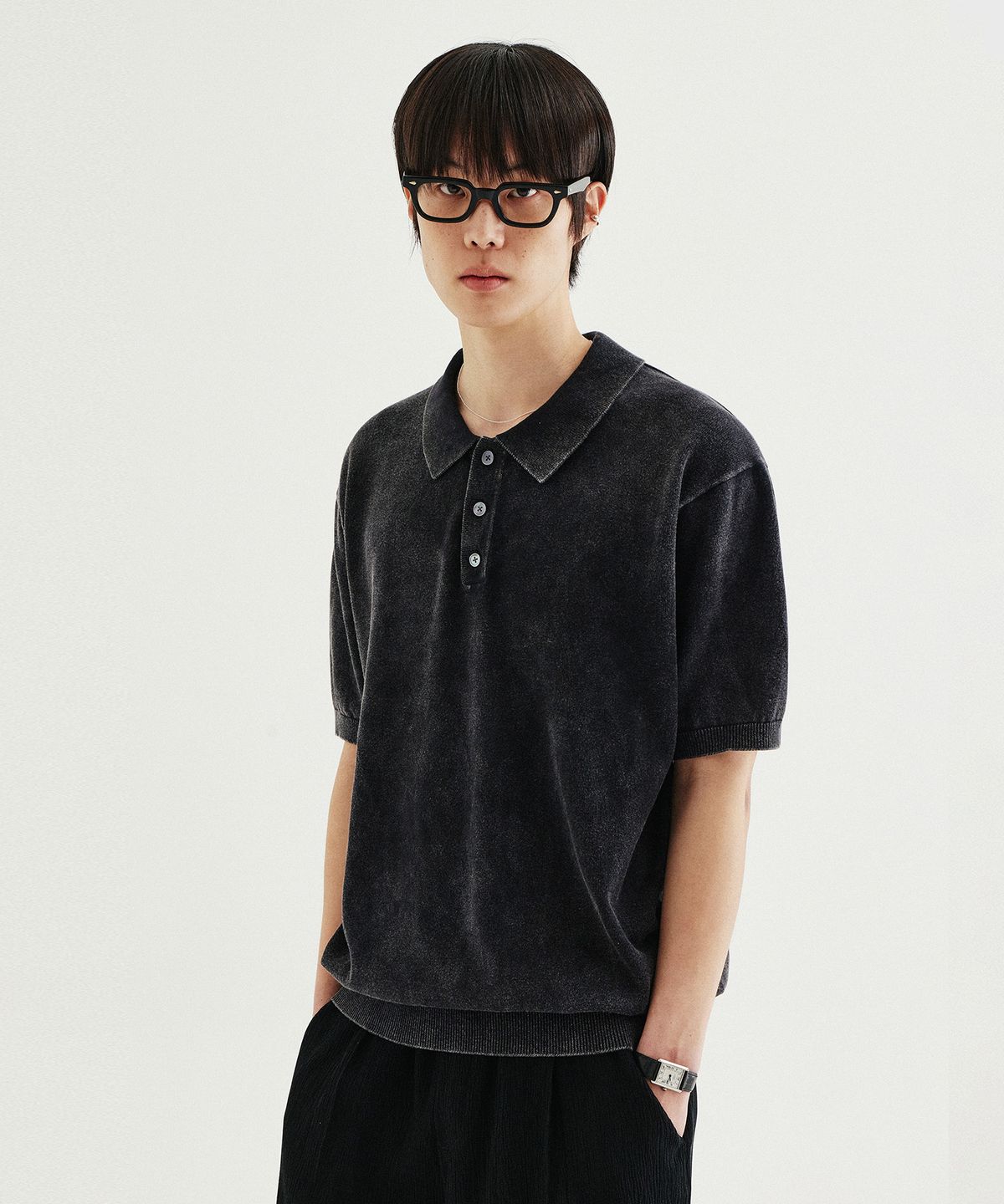 키뮤어(KIIMUIR) 가먼트다잉 카라 하프 니트_4 COLOR