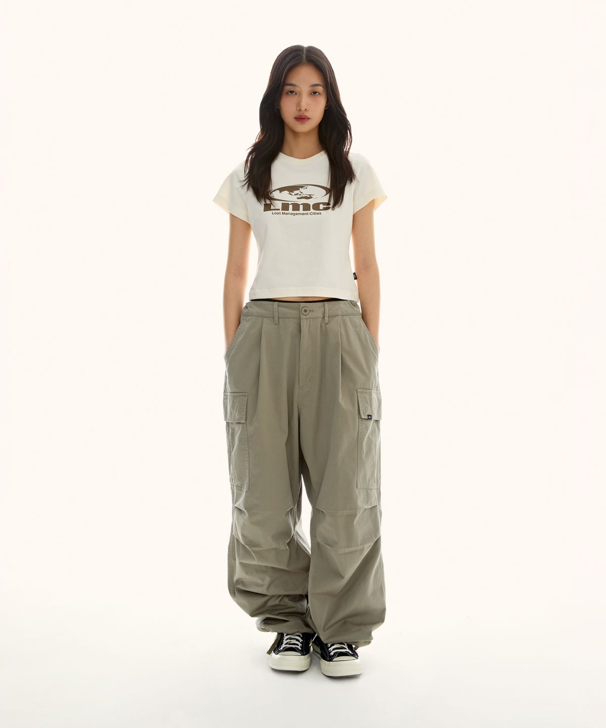 엘엠씨(LMC) WM OVAL GLOBE CROPPED TEE black