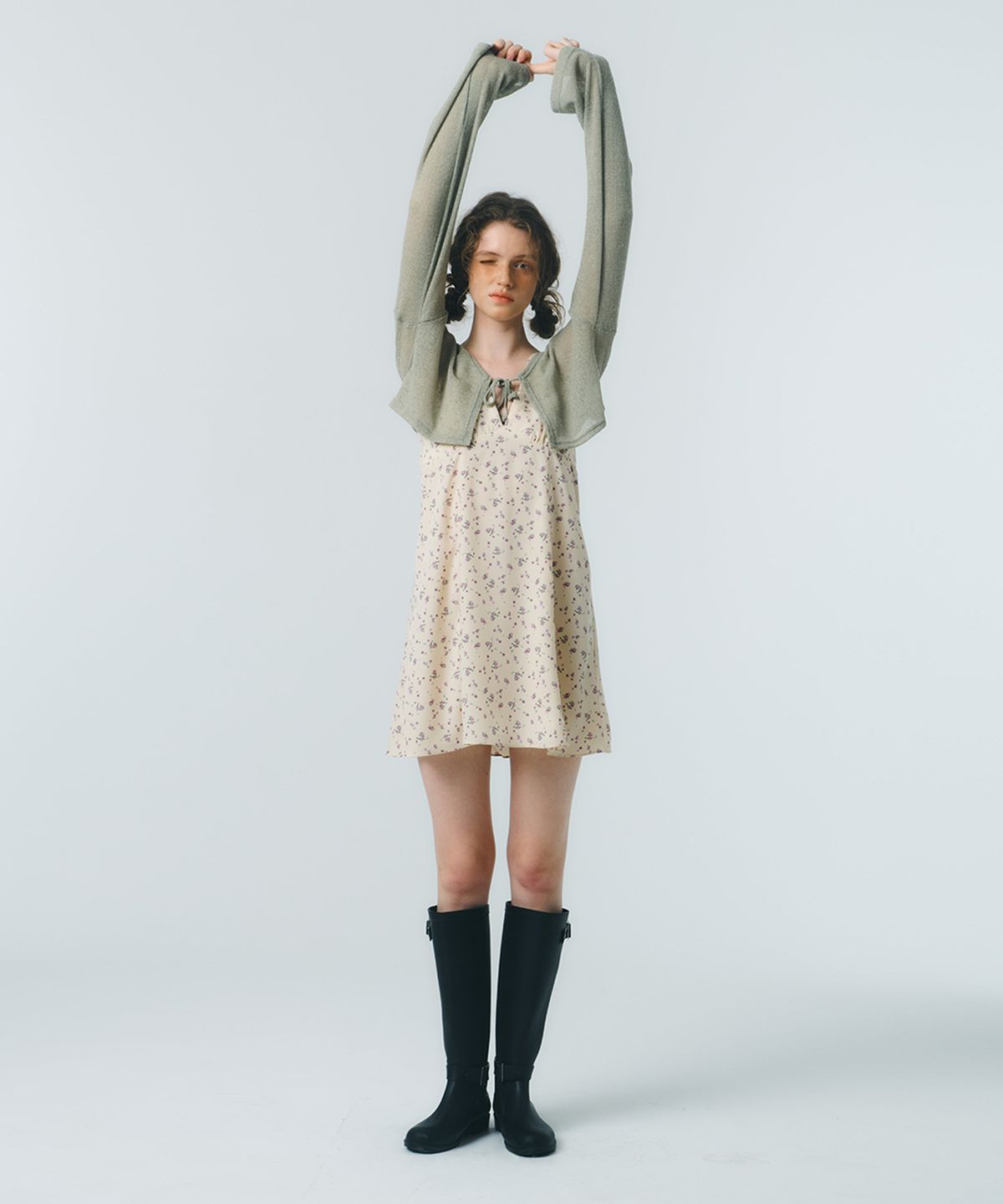 꾸아페(QUAFE) SUMMER RIBBON CARDIGAN_green