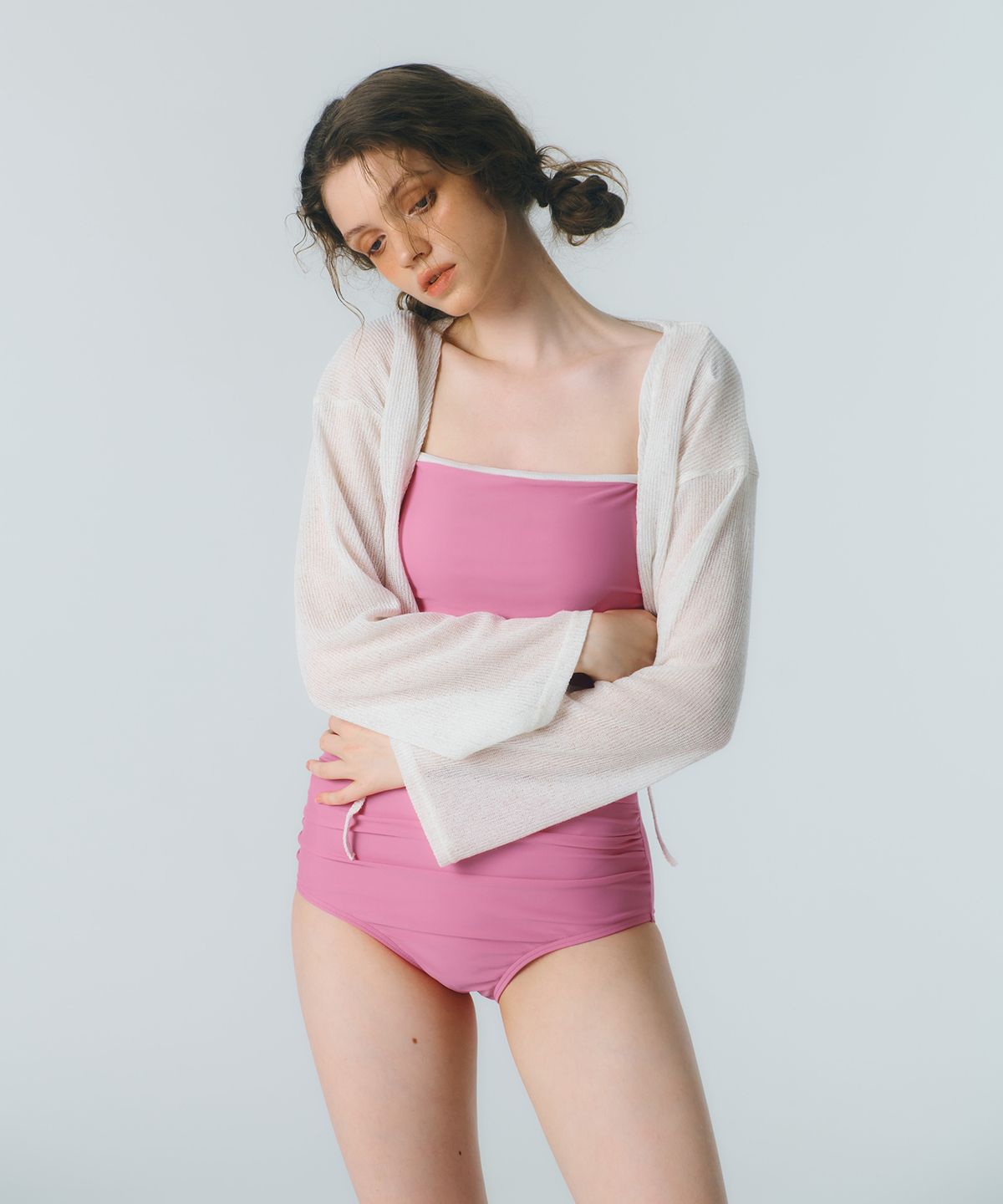 꾸아페(QUAFE) SUMMER RIBBON CARDIGAN_3color