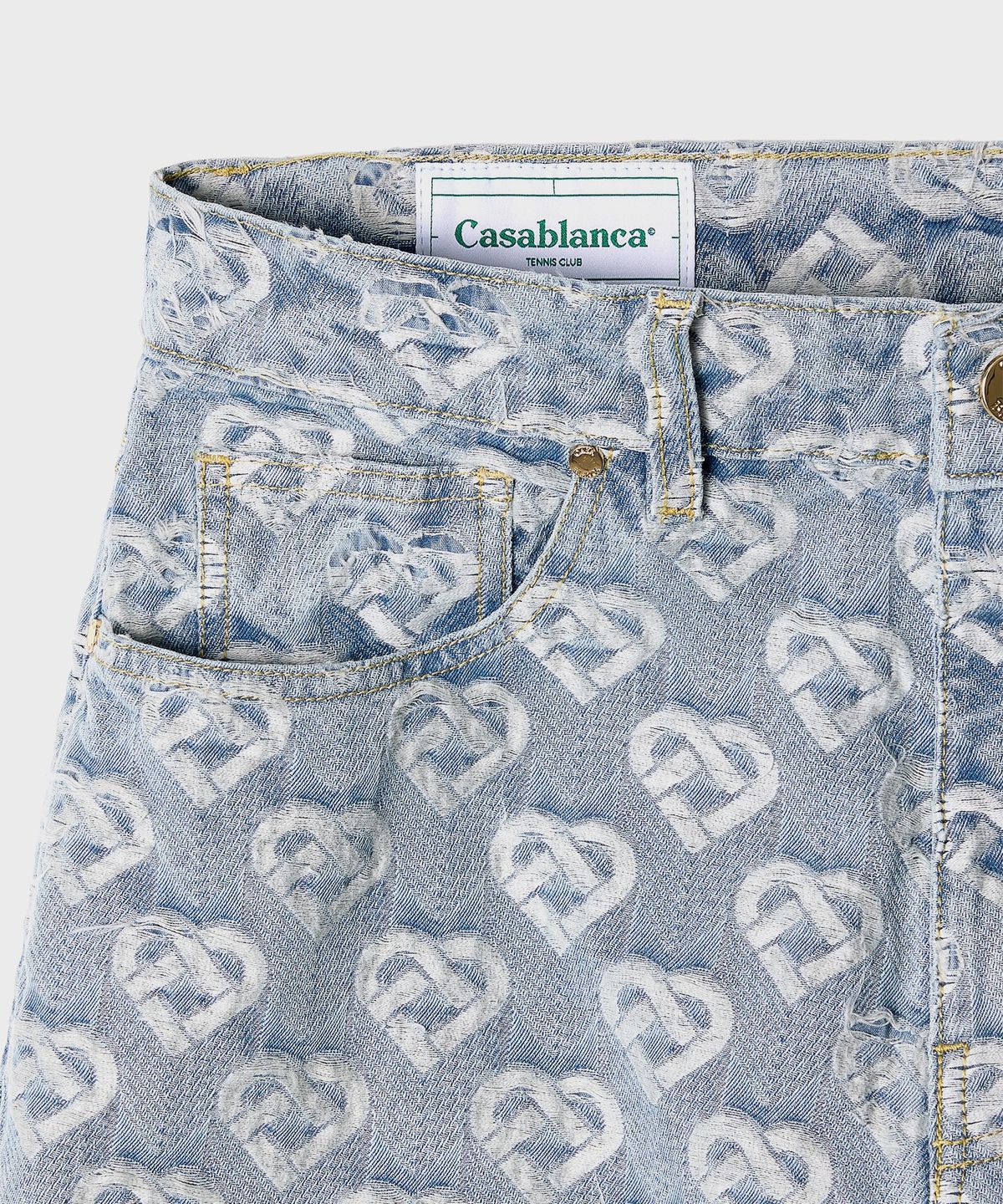 카사블랑카(CASABLANCA) (W) 데님 허트 자카드 워시드 하트 DENIM HEART JACQUARD WASHED HEART