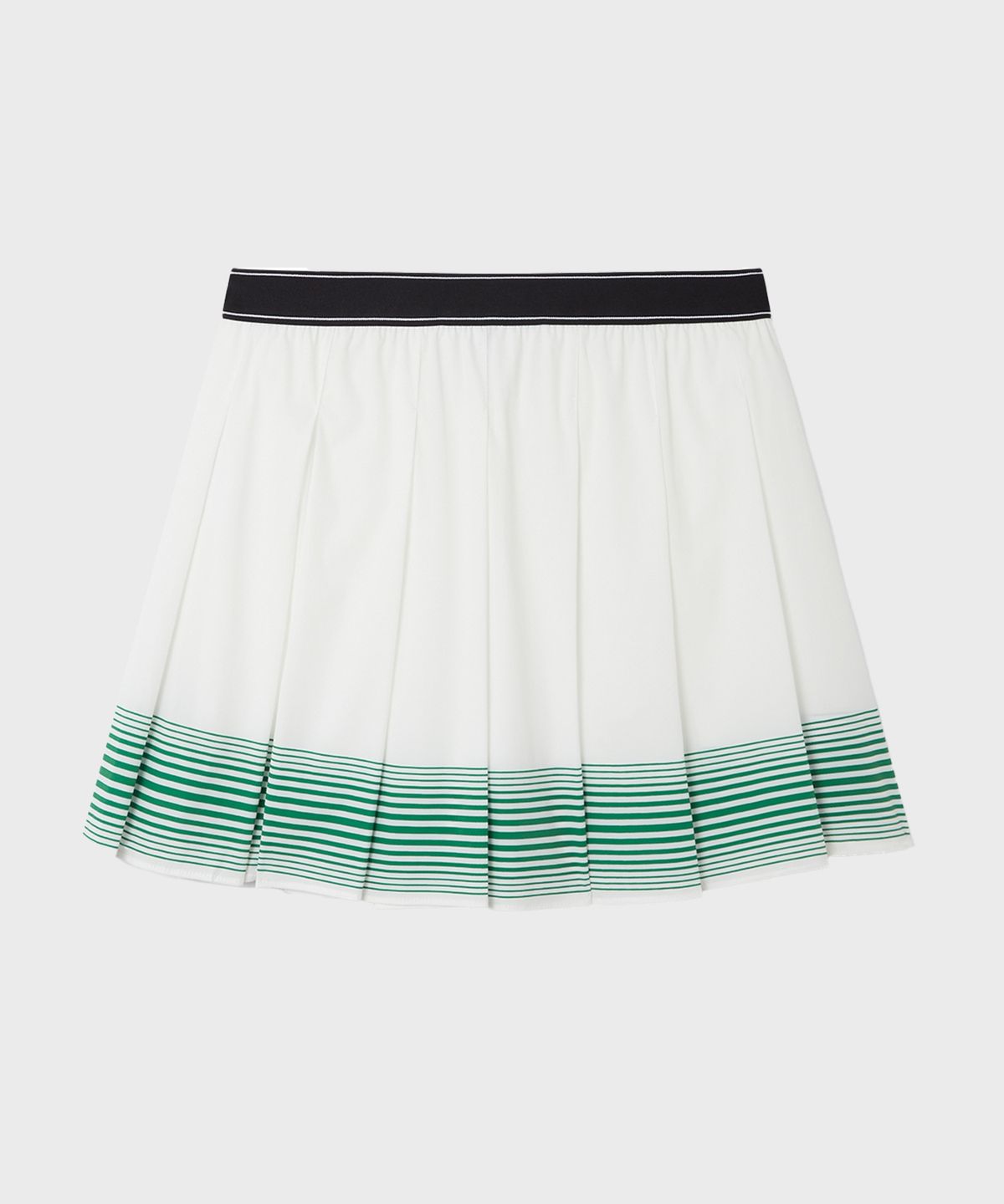 카사블랑카(CASABLANCA) (W) 우먼즈 스트라이프 플리티드 스커트 화이트 에버그린 WOMENS STRIPE PLEATED SKIRT WHITE/EVERGREEN