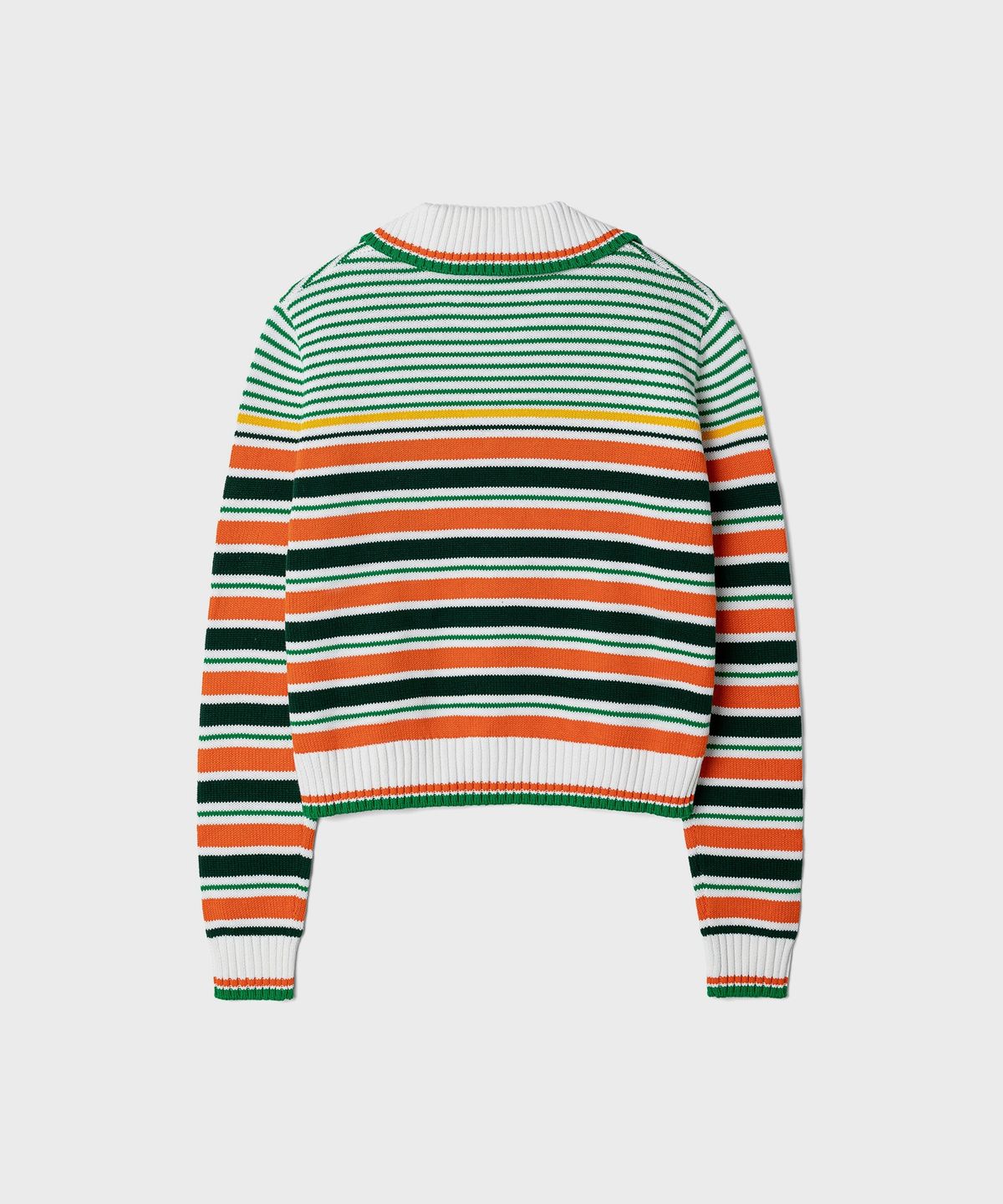 카사블랑카(CASABLANCA) (W) 지오메트리컬 모노그램 스트라이프 점퍼 그린 화이트 오렌지 GEOMETRICAL MONOGRAM STRIPED JUMPER GREEN/WHITE/ORANGE