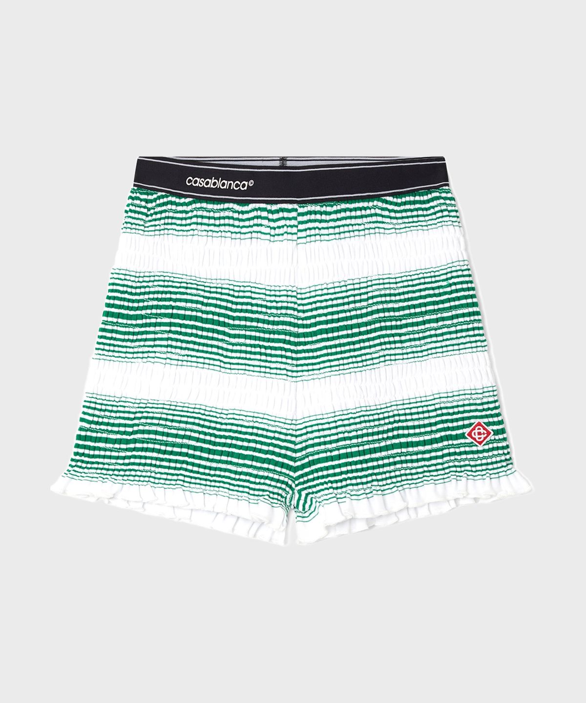 카사블랑카(CASABLANCA) (W) 그라디언트 스트라이프 쉬레드 쇼츠 그린 GRADIENT STRIPE SHIRRED SHORT GRADIENT STRIPE
