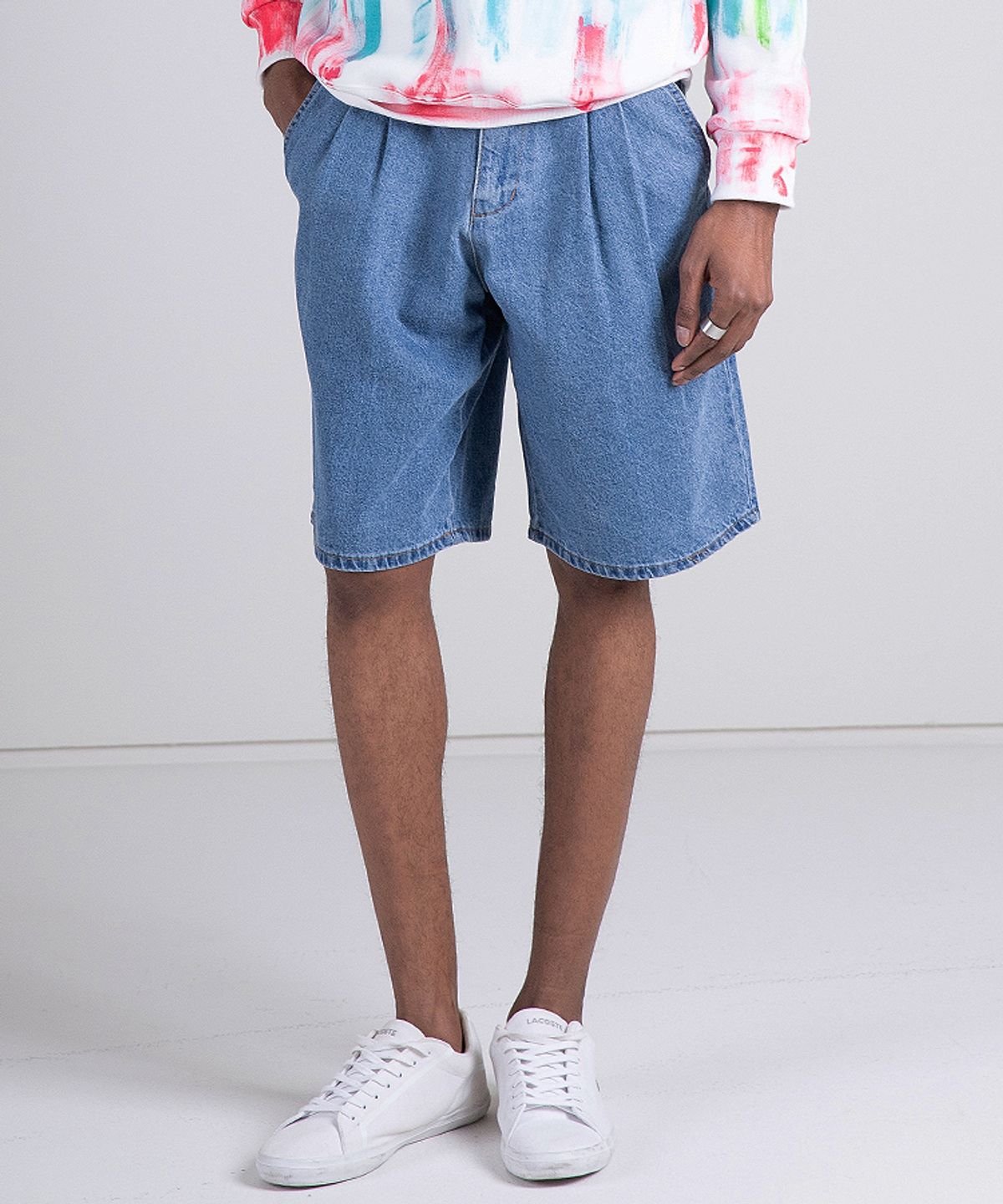 스트라이크(STRIKE) Washed Denim Wide Fit Shorts (3COLOR)