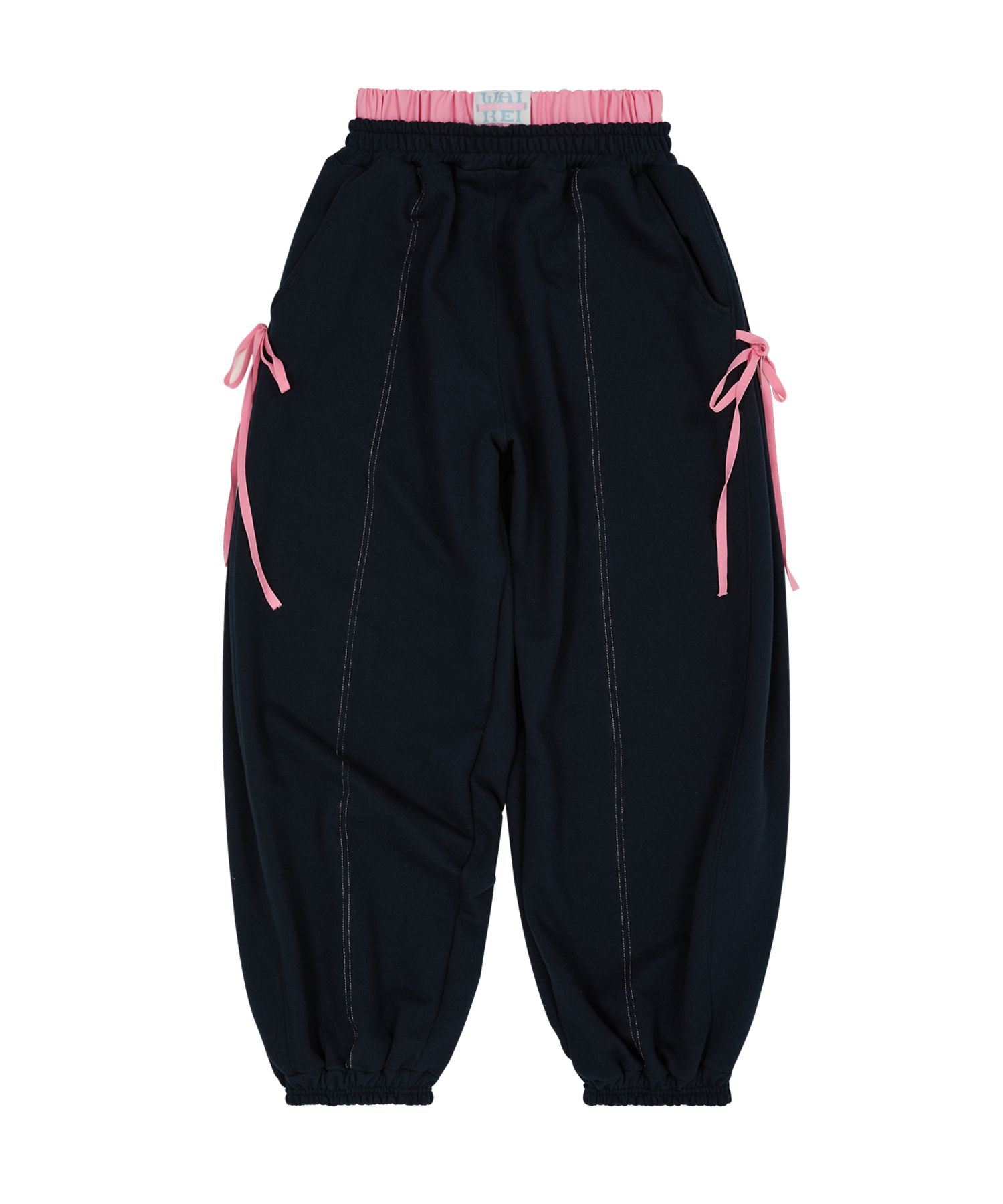 ★Wai Kei★ Double Banding Ribbon Sweatpants Navy YKBD02PT02 MUSINSA | WAI KEI Double Banded Ribbon Sweat Pants Navy