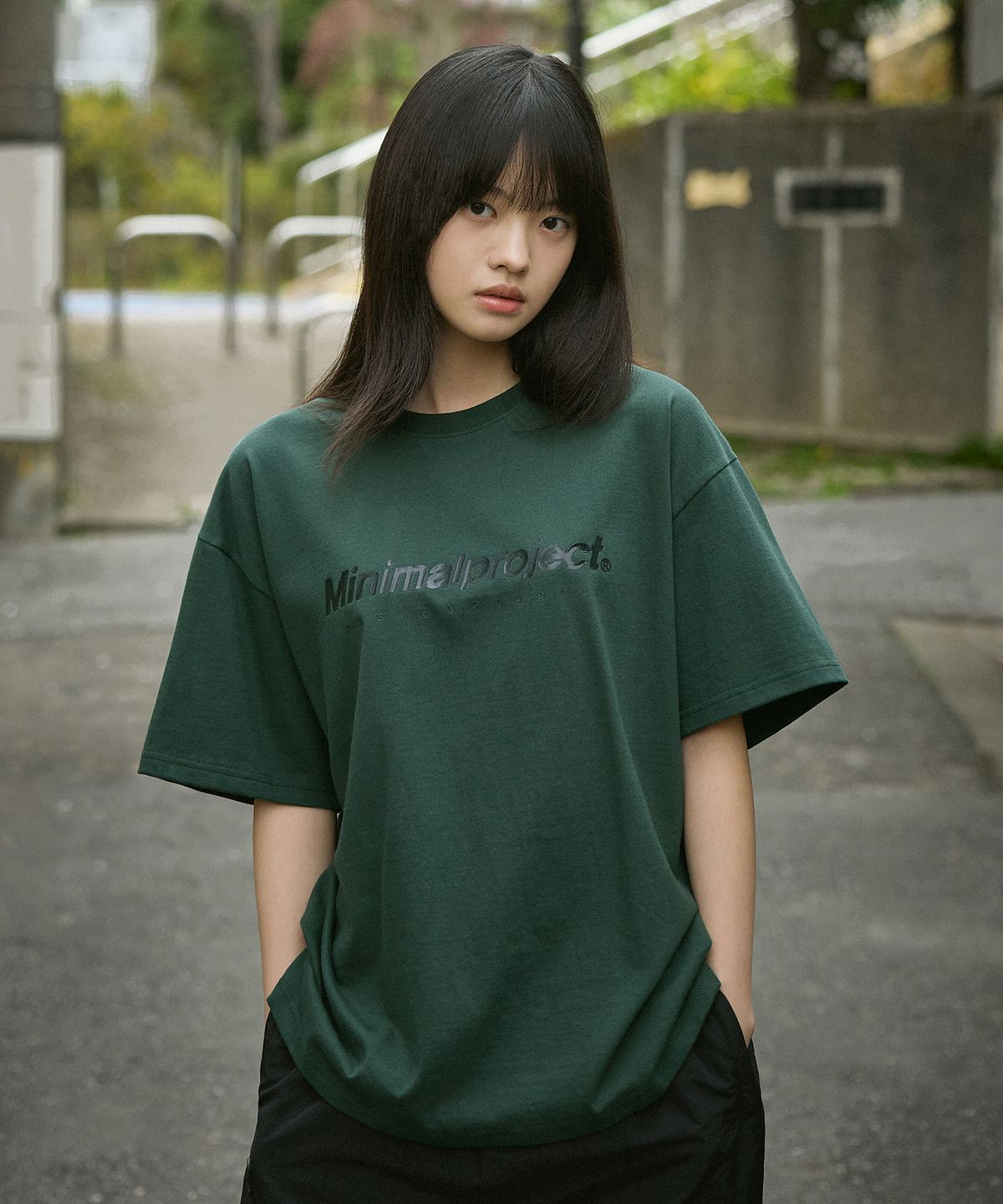 미니멀프로젝트(MINIMALPROJECT) 시그니처 실리콘 로고 반팔티셔츠 MST160 [GREEN]