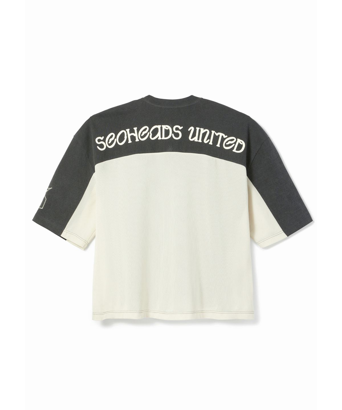 에스이오(s/e/o) HEART APLIQUE RUGBY JERSEY TOP_CHARCOAL