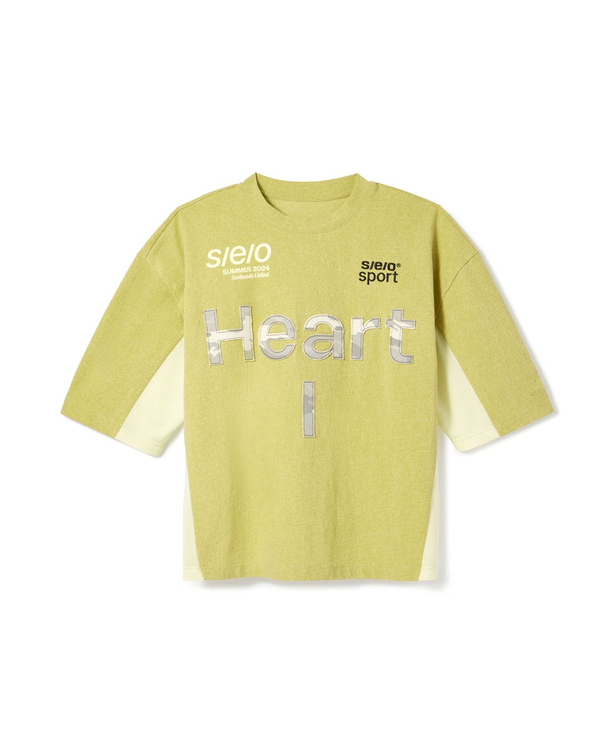 에스이오(s/e/o) HEART APLIQUE RUGBY JERSEY TOP_MUSTARD