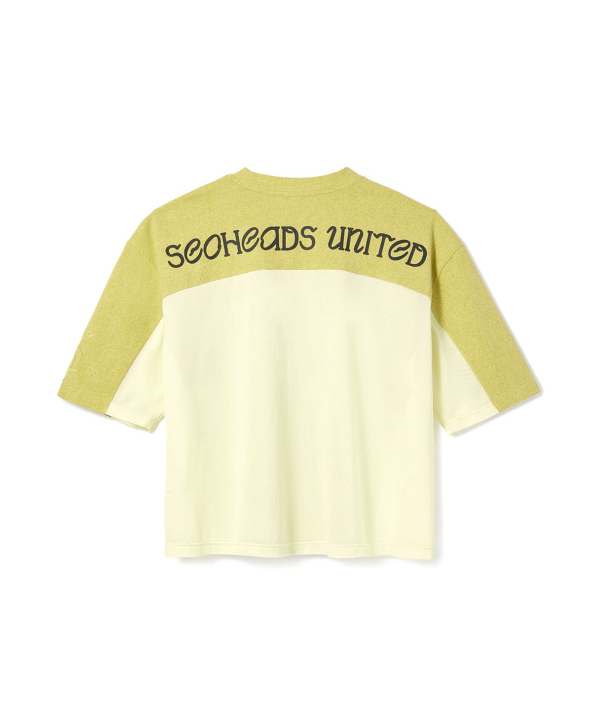 에스이오(s/e/o) HEART APLIQUE RUGBY JERSEY TOP_MUSTARD