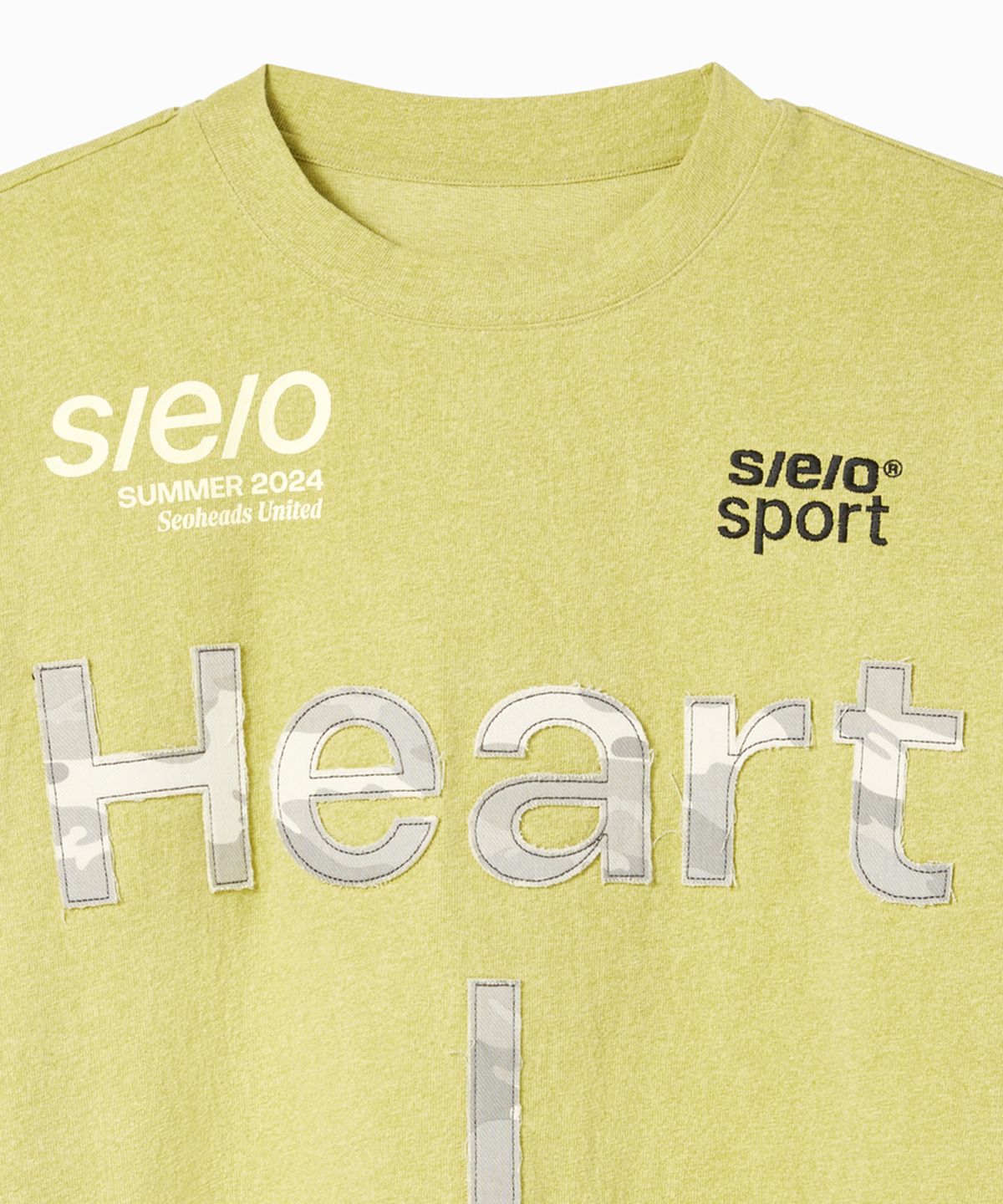 에스이오(s/e/o) HEART APLIQUE RUGBY JERSEY TOP_MUSTARD