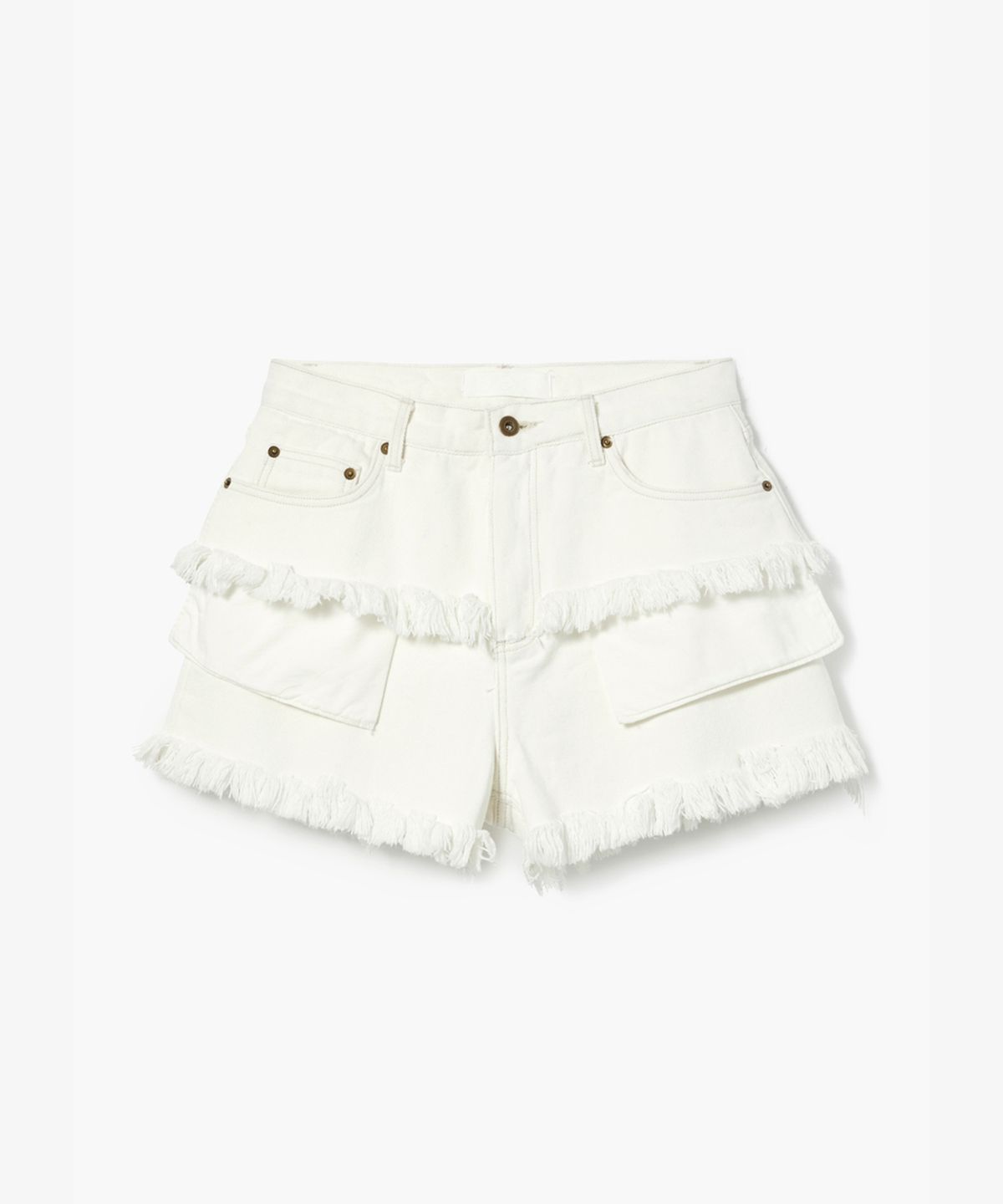 에스이오(s/e/o) EXPOSED POCKET LAYERED DENIM SHORTS_ECRU