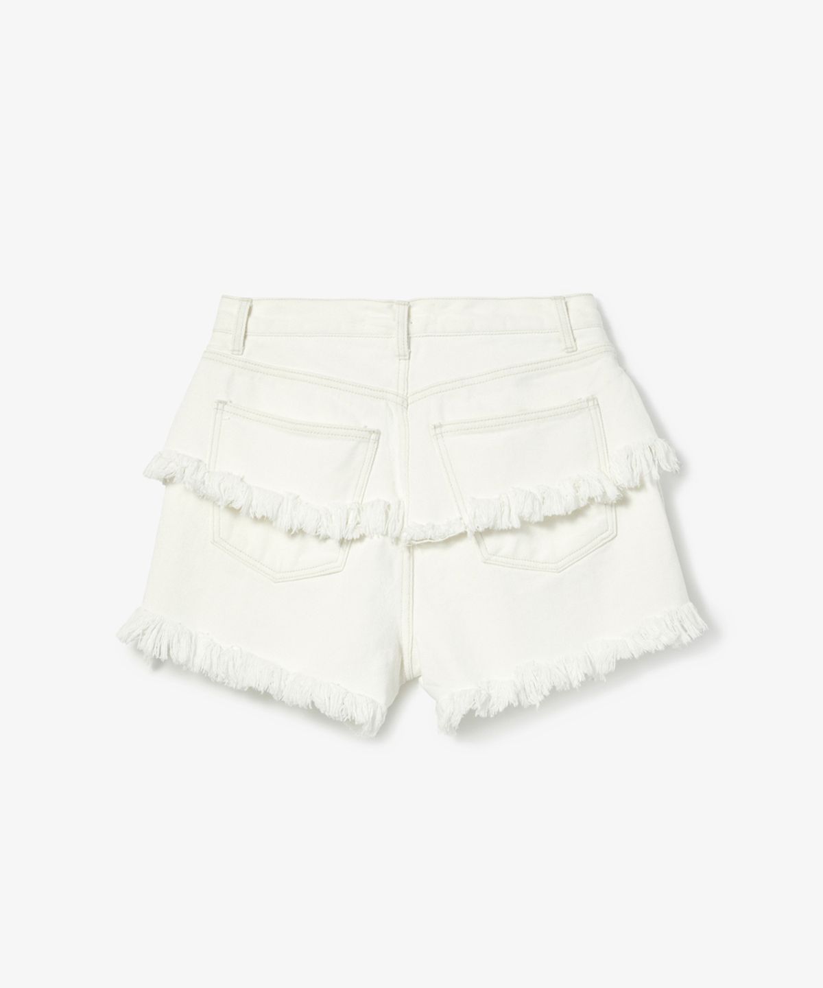에스이오(s/e/o) EXPOSED POCKET LAYERED DENIM SHORTS_ECRU