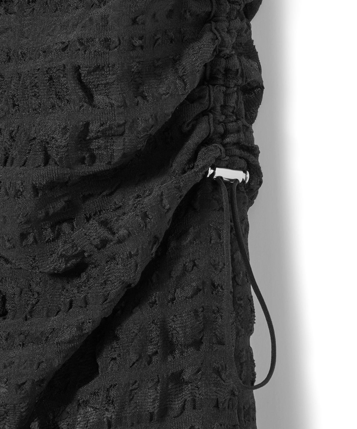 에스이오(s/e/o) RUCHED SHEER MIDI SKIRT_BLACK