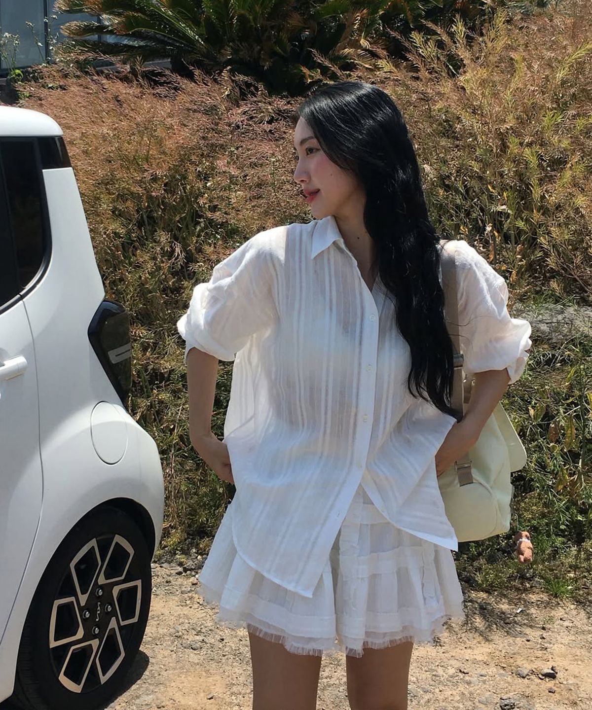 펀프롬펀(FUNFROMFUN) EYELET OVERFIT SHIRTS, WHITE