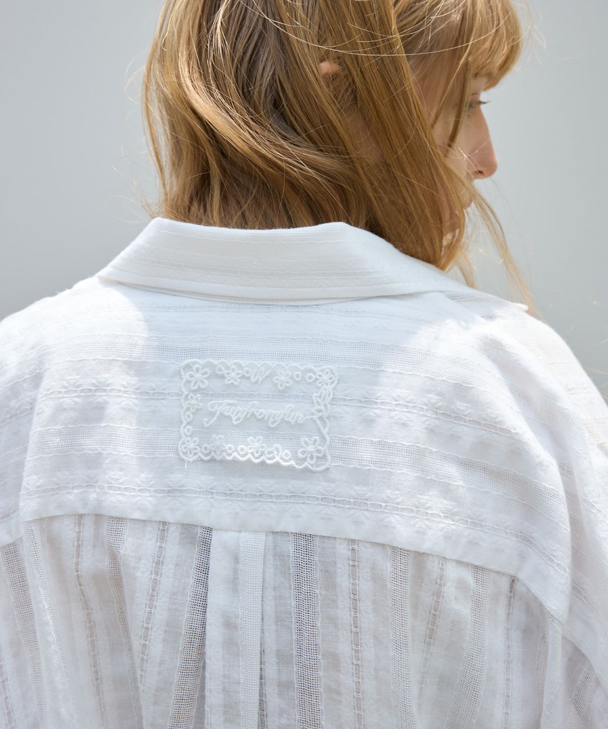 펀프롬펀(FUNFROMFUN) EYELET OVERFIT SHIRTS, WHITE