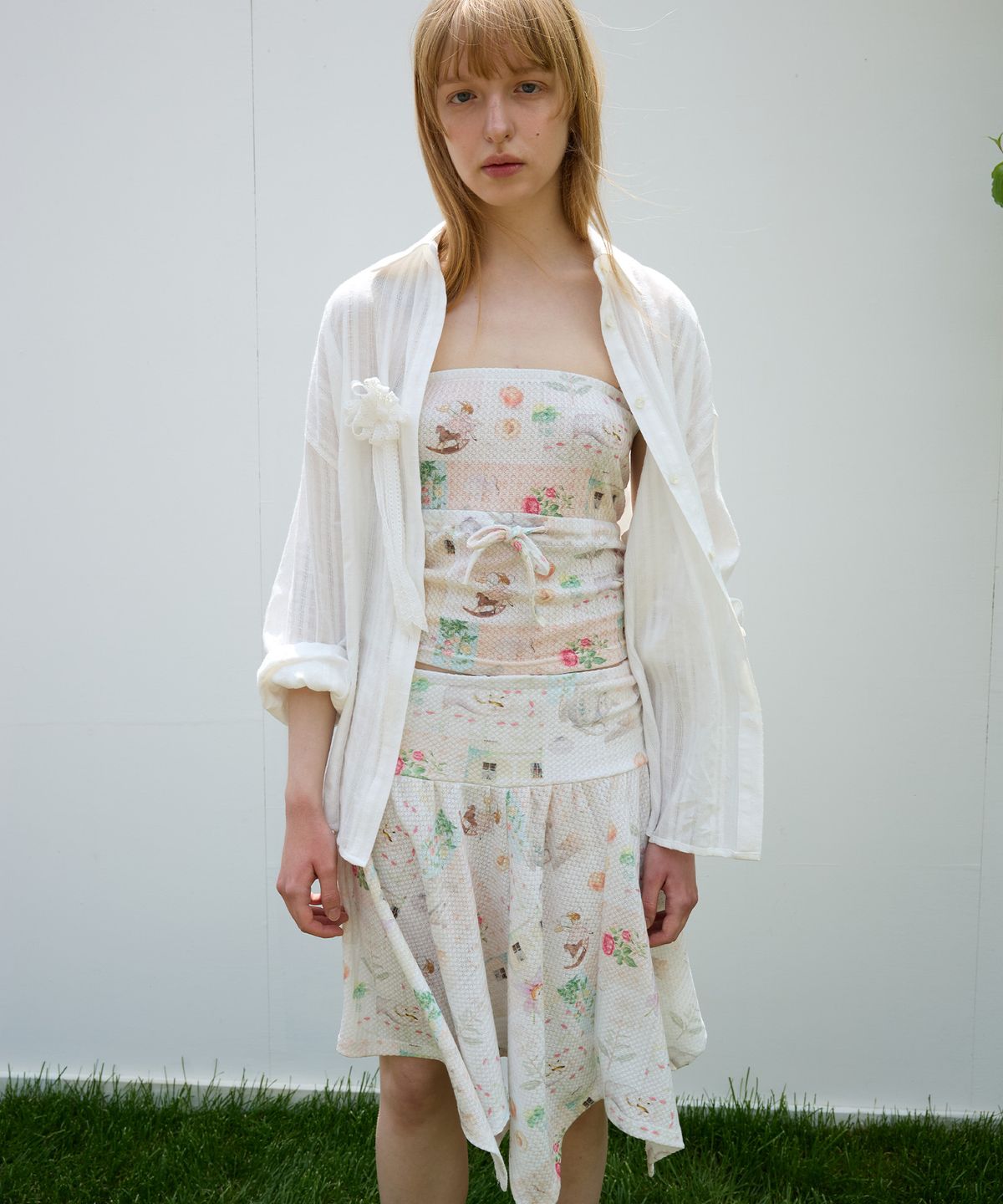 펀프롬펀(FUNFROMFUN) EYELET OVERFIT SHIRTS, WHITE