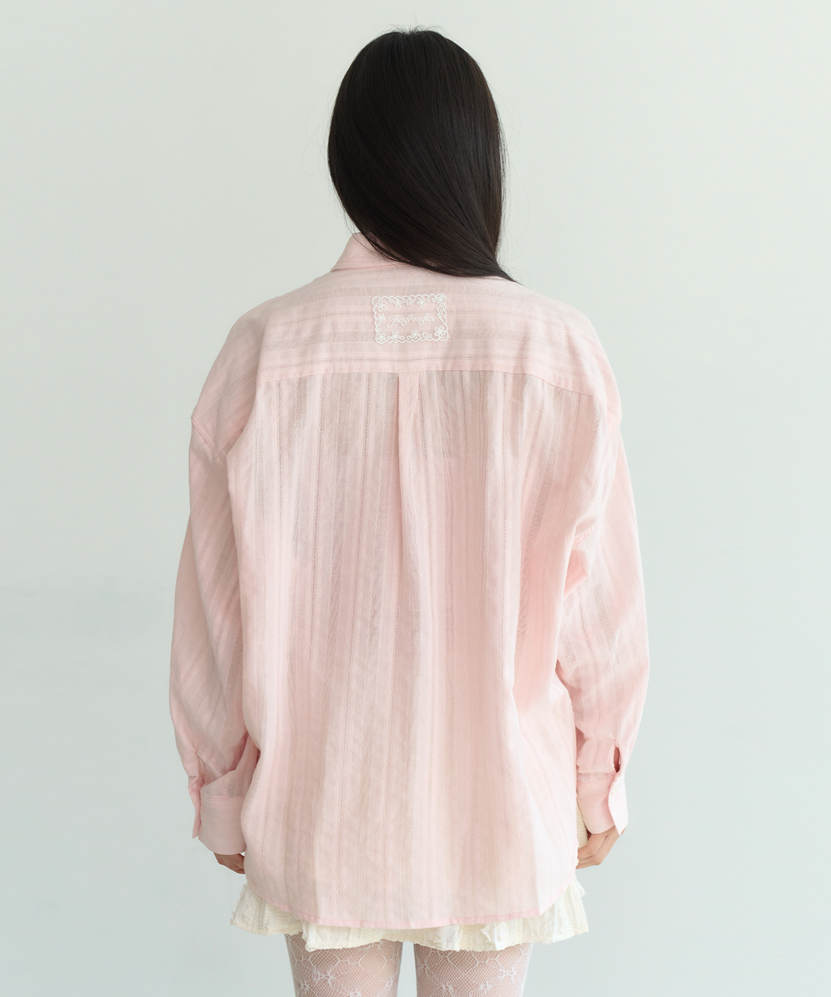 펀프롬펀(FUNFROMFUN) EYELET OVERFIT SHIRTS, PEACH