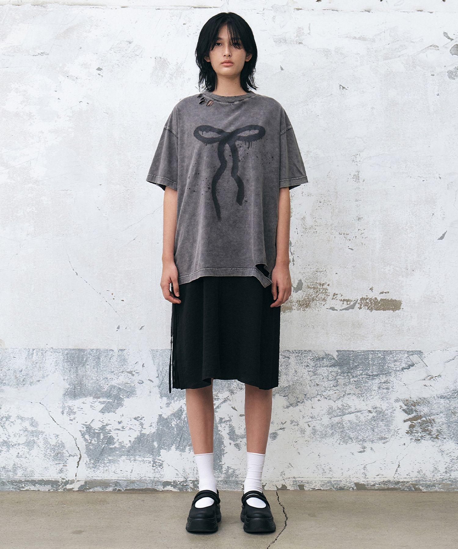 トップス INSILENCE WOMEN Distressed Spray T-shirt MUSINSA | INSILENCE WOMEN Distressed Spray T-shirt WHITE